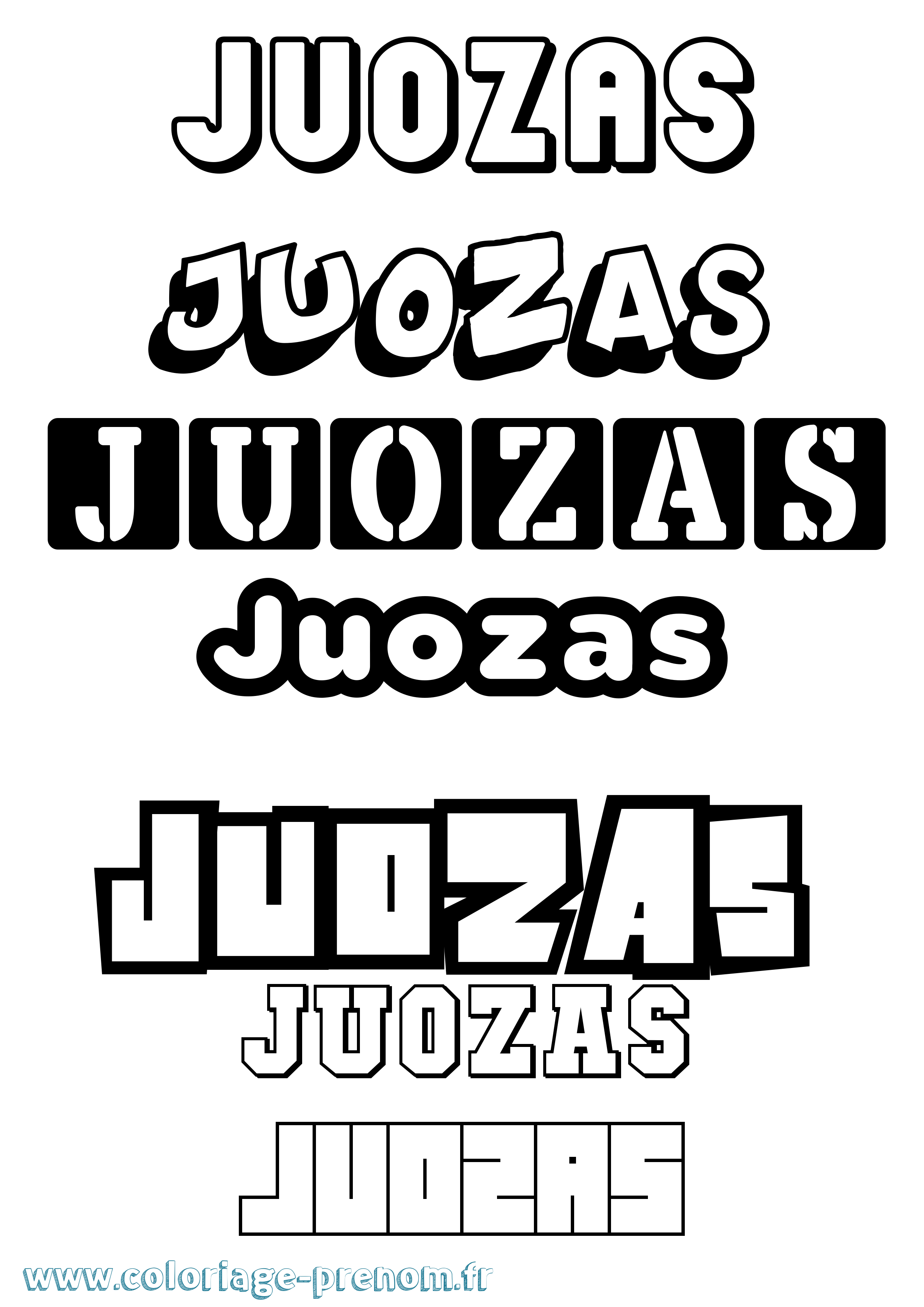 Coloriage Juozas Simple Coloriage prénom Juozas Simple