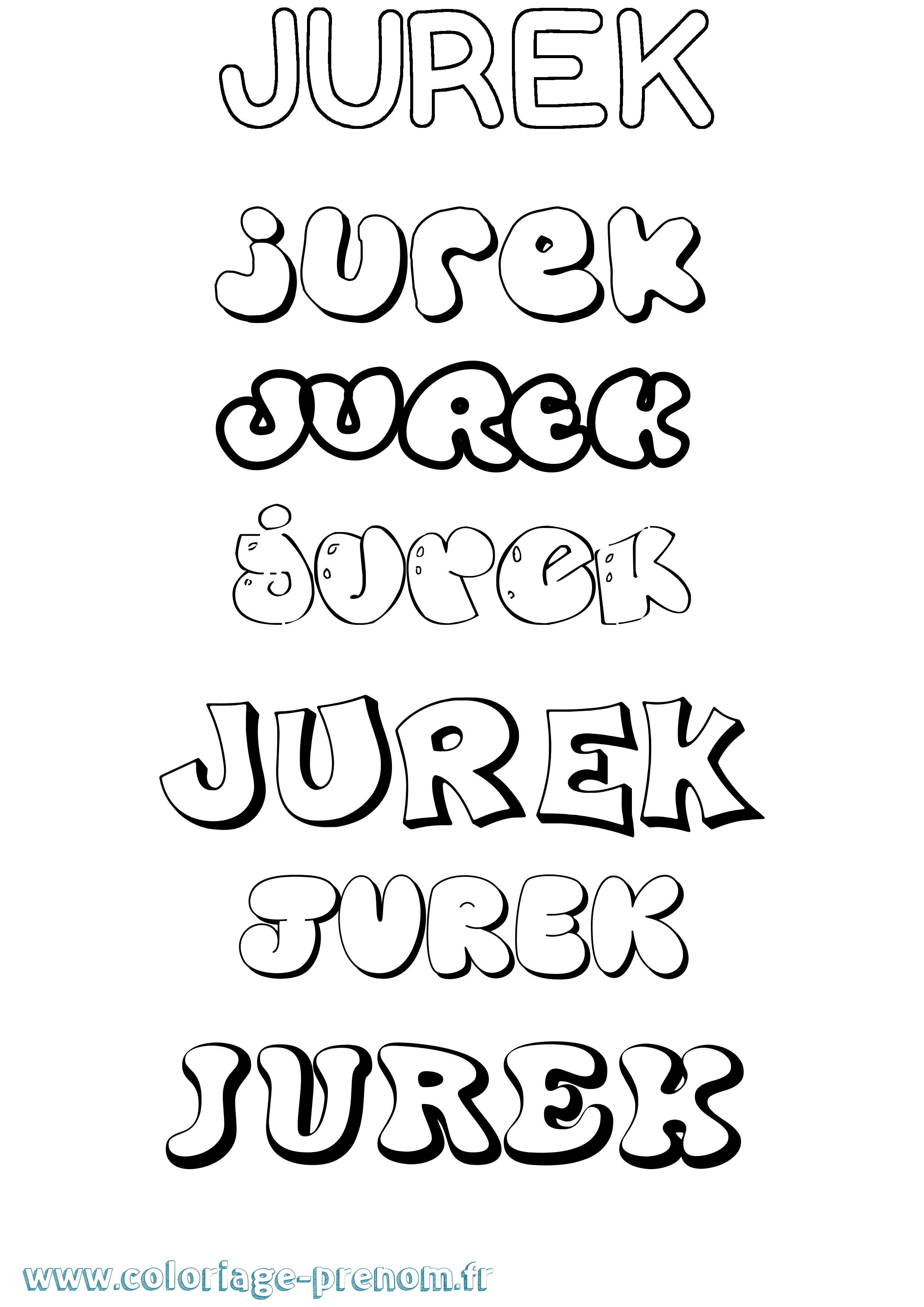 Coloriage Jurek Bubble Coloriage prénom Jurek Bubble
