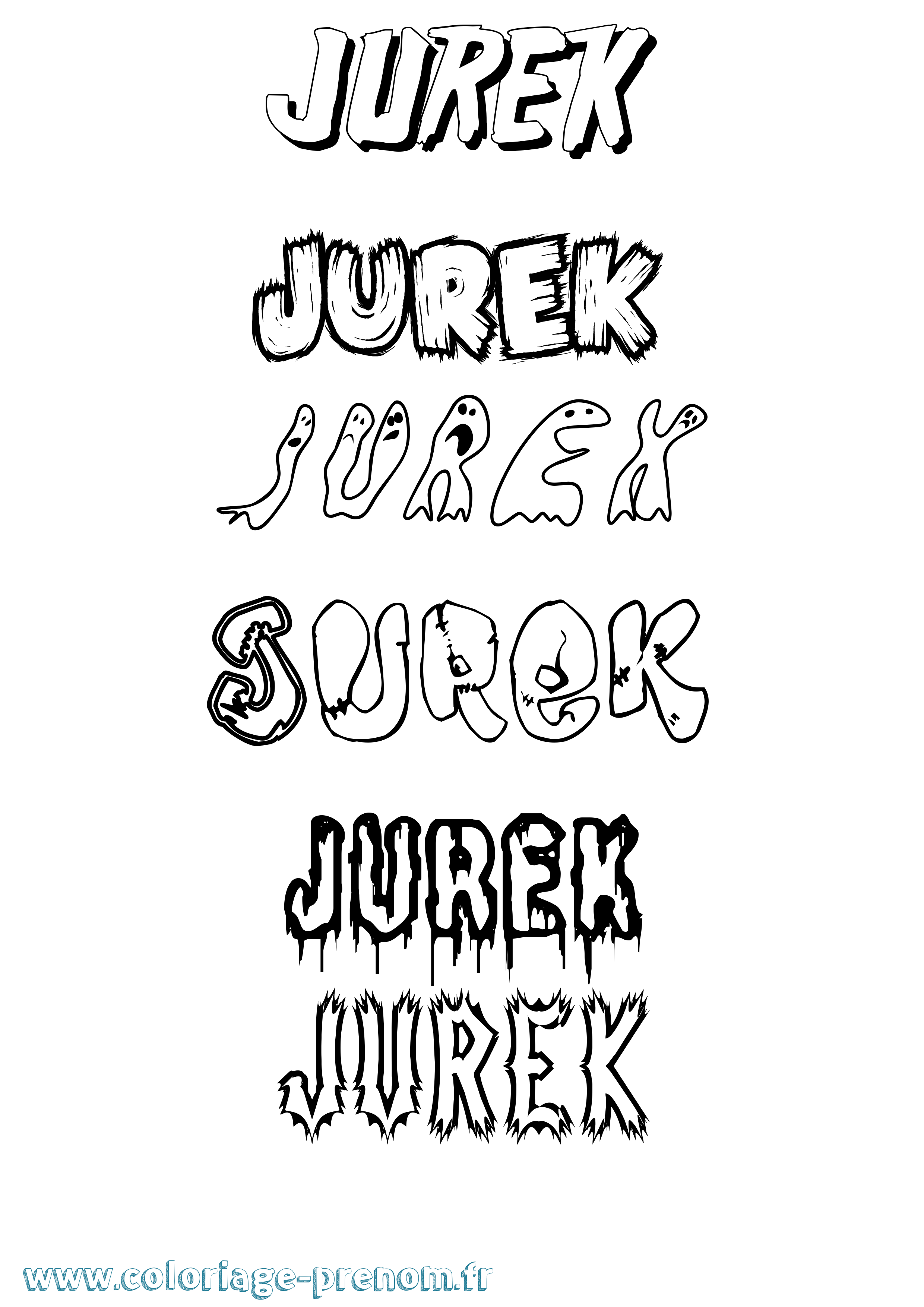 Coloriage Jurek Frisson Coloriage prénom Jurek Frisson