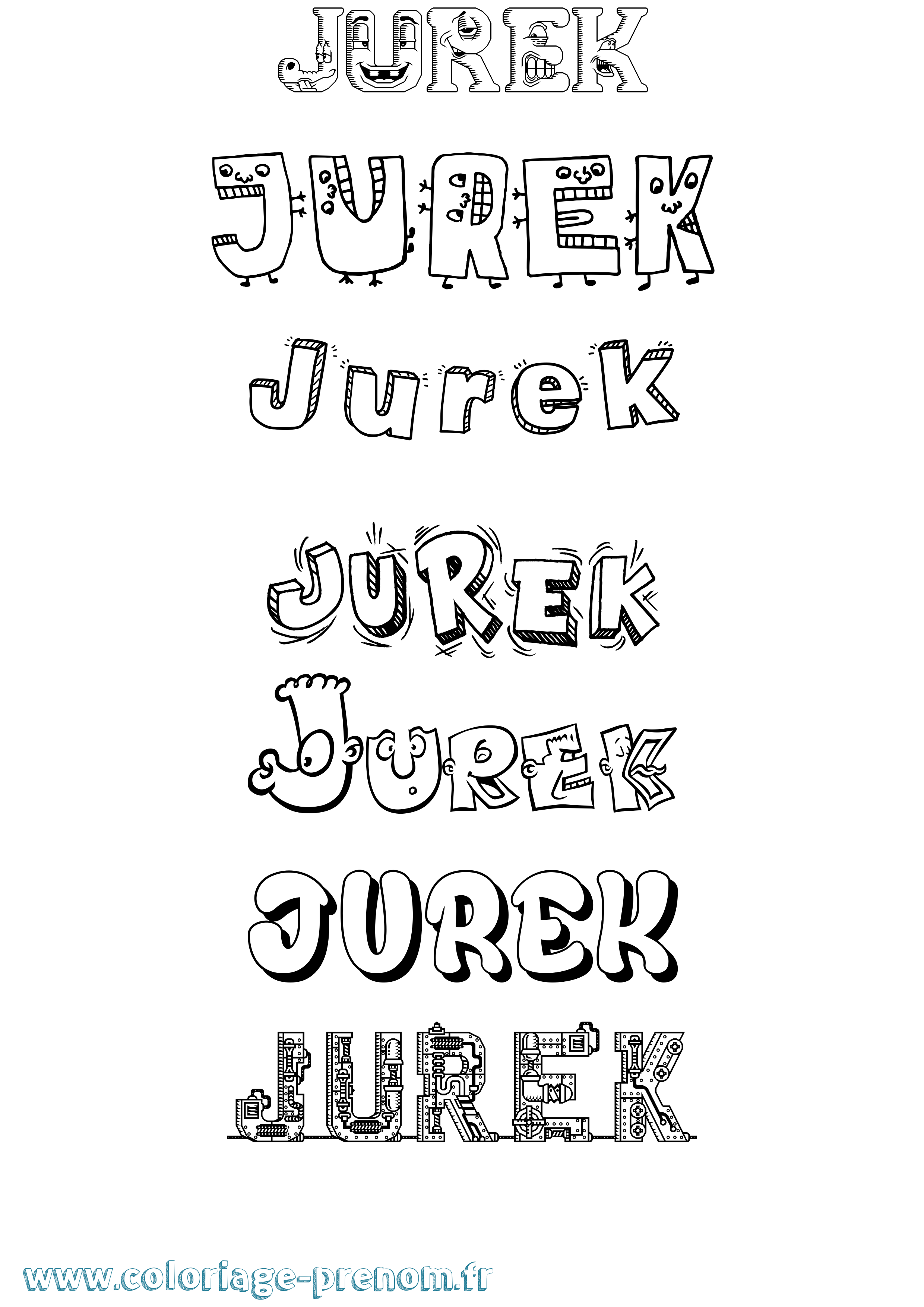 Coloriage Jurek Fun Coloriage prénom Jurek Fun