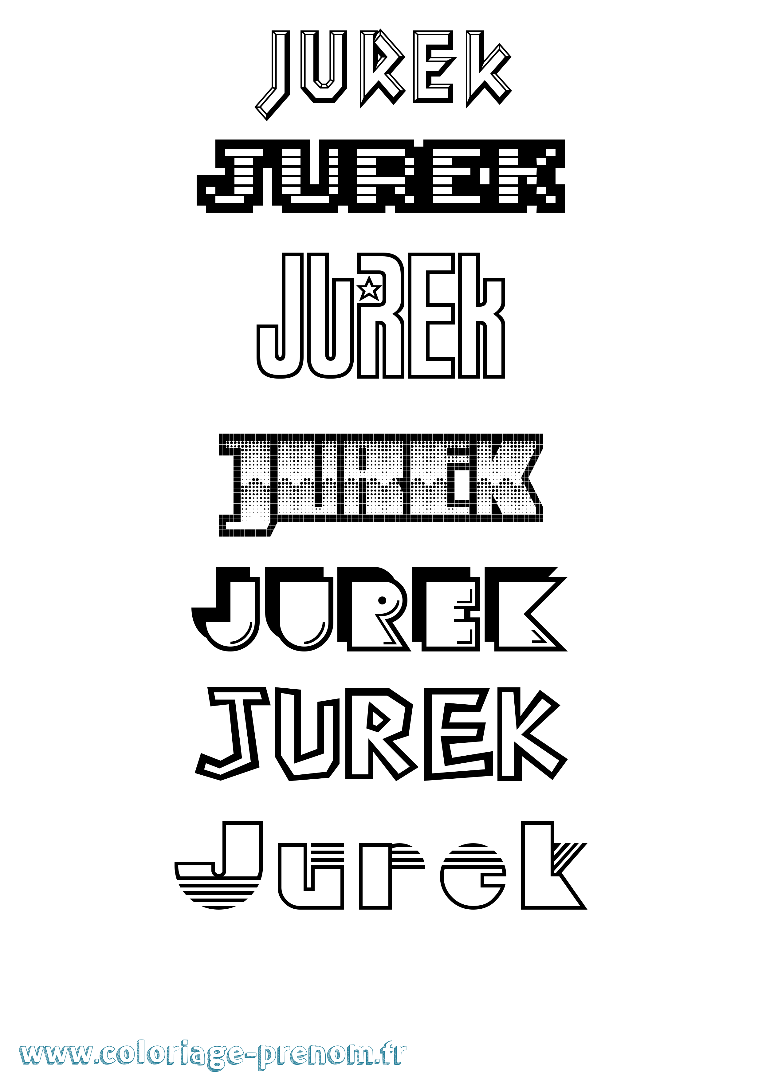 Coloriage Jurek Jeux Vidéos Coloriage prénom Jurek Jeux Vidéos