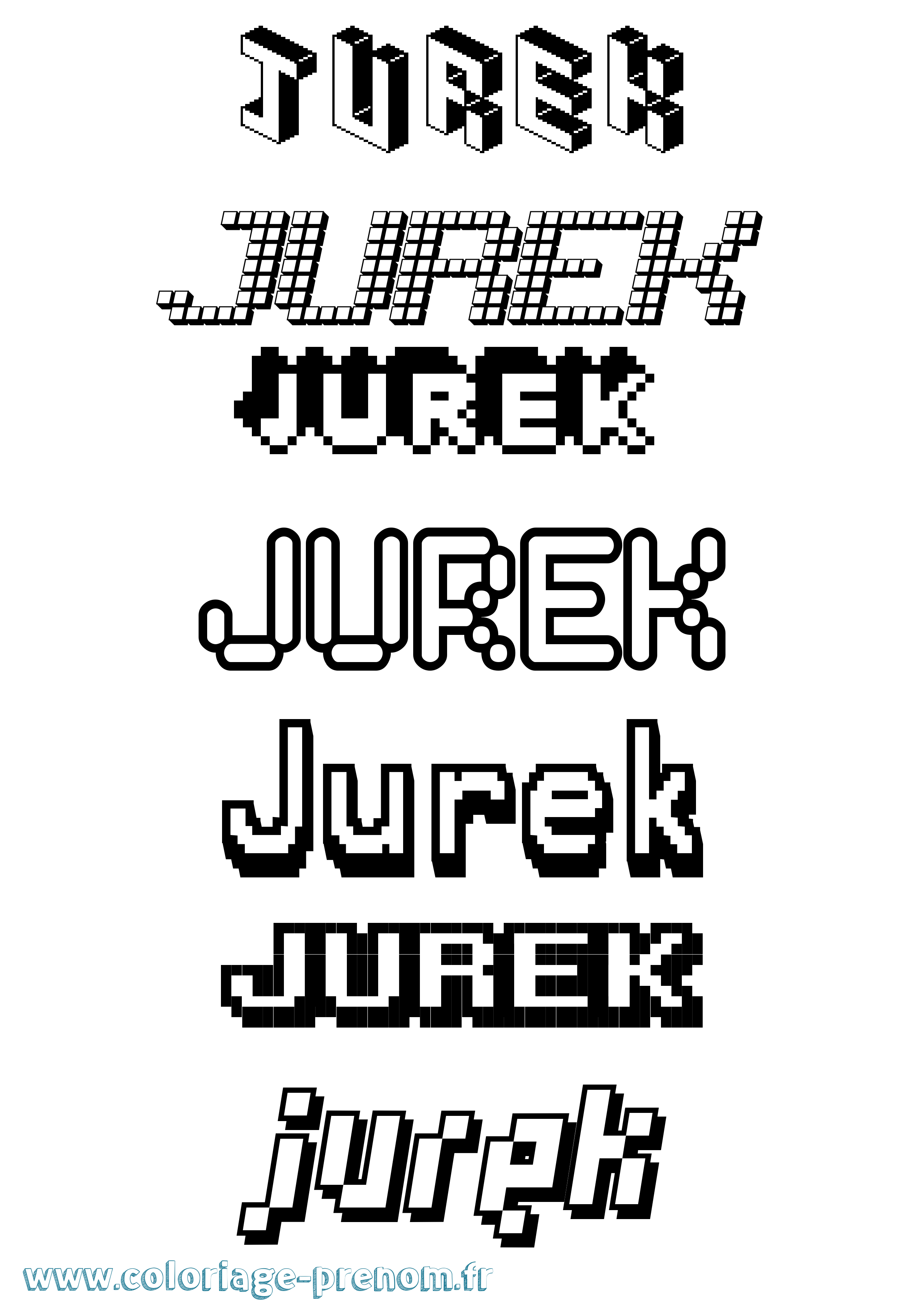 Coloriage Jurek Pixel Coloriage prénom Jurek Pixel