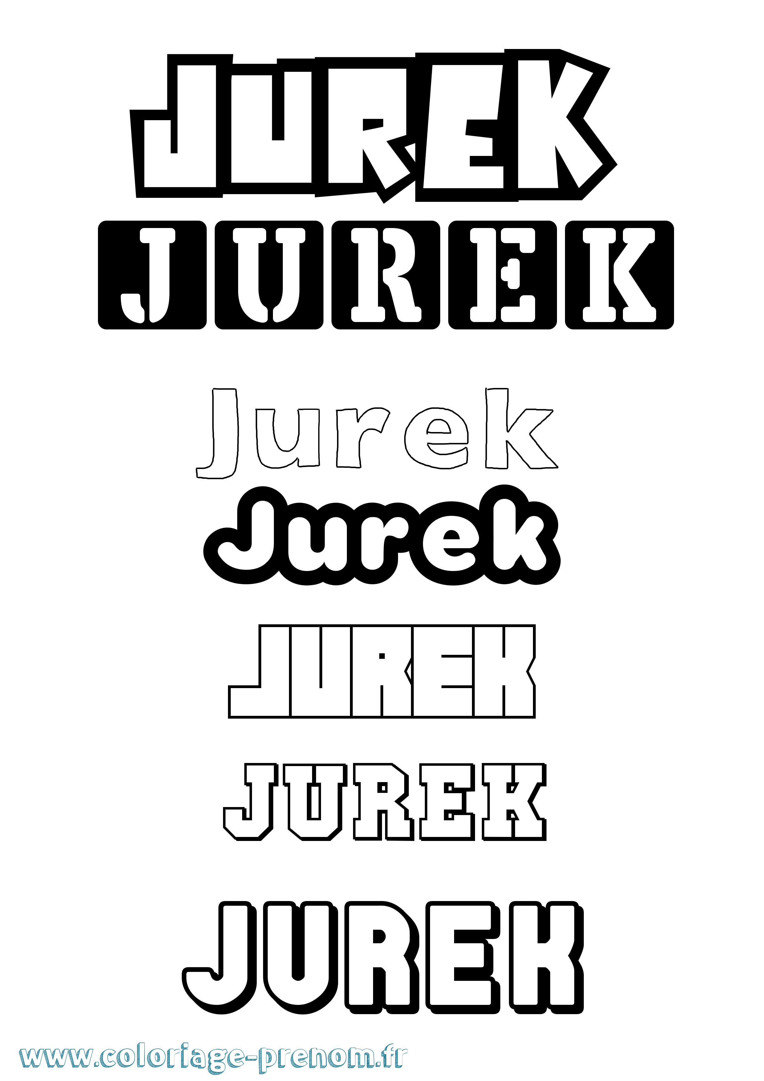 Coloriage Jurek Simple Coloriage prénom Jurek Simple