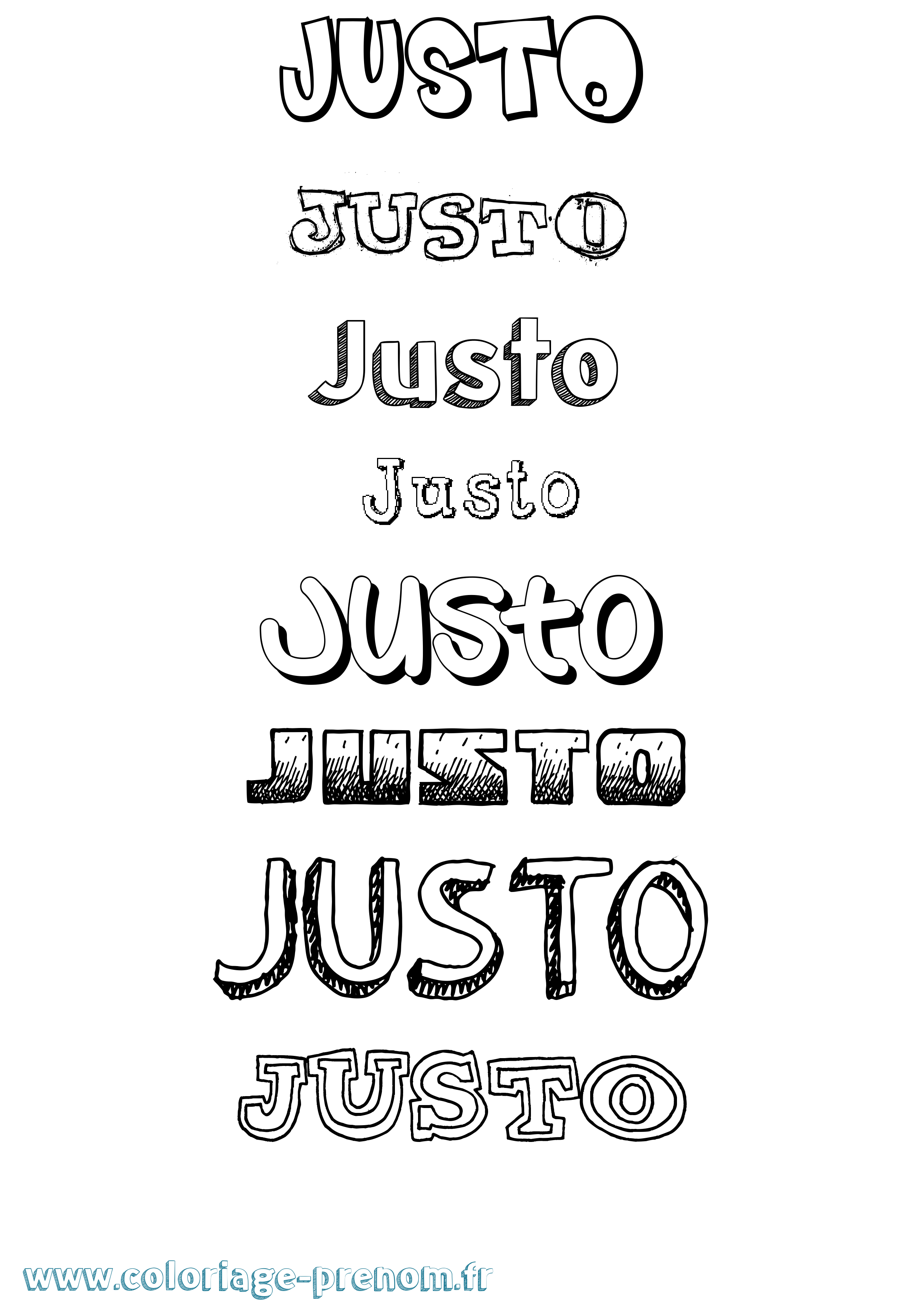 Coloriage Justo Dessiné Coloriage prénom Justo Dessiné