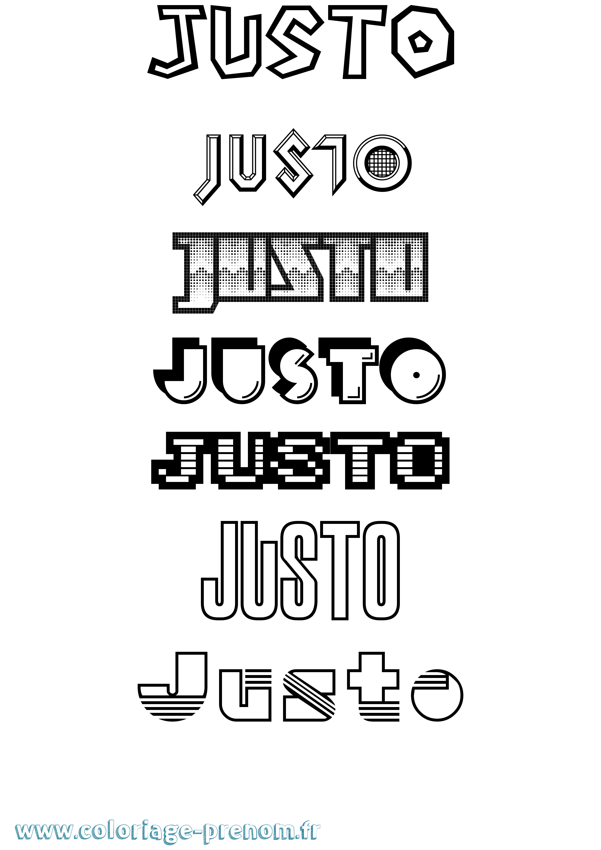 Coloriage Justo Jeux Vidéos Coloriage prénom Justo Jeux Vidéos