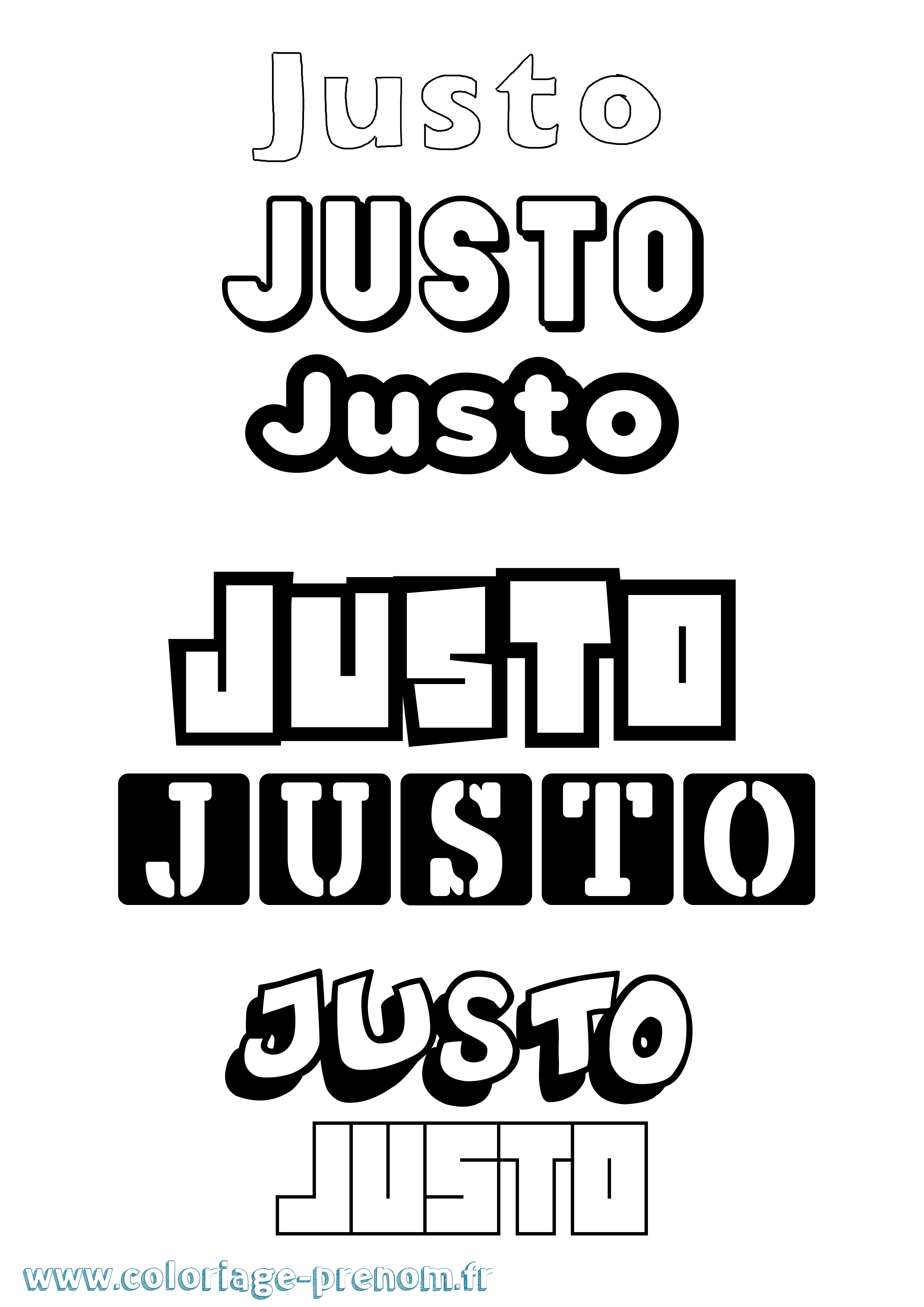 Coloriage Justo Simple Coloriage prénom Justo Simple