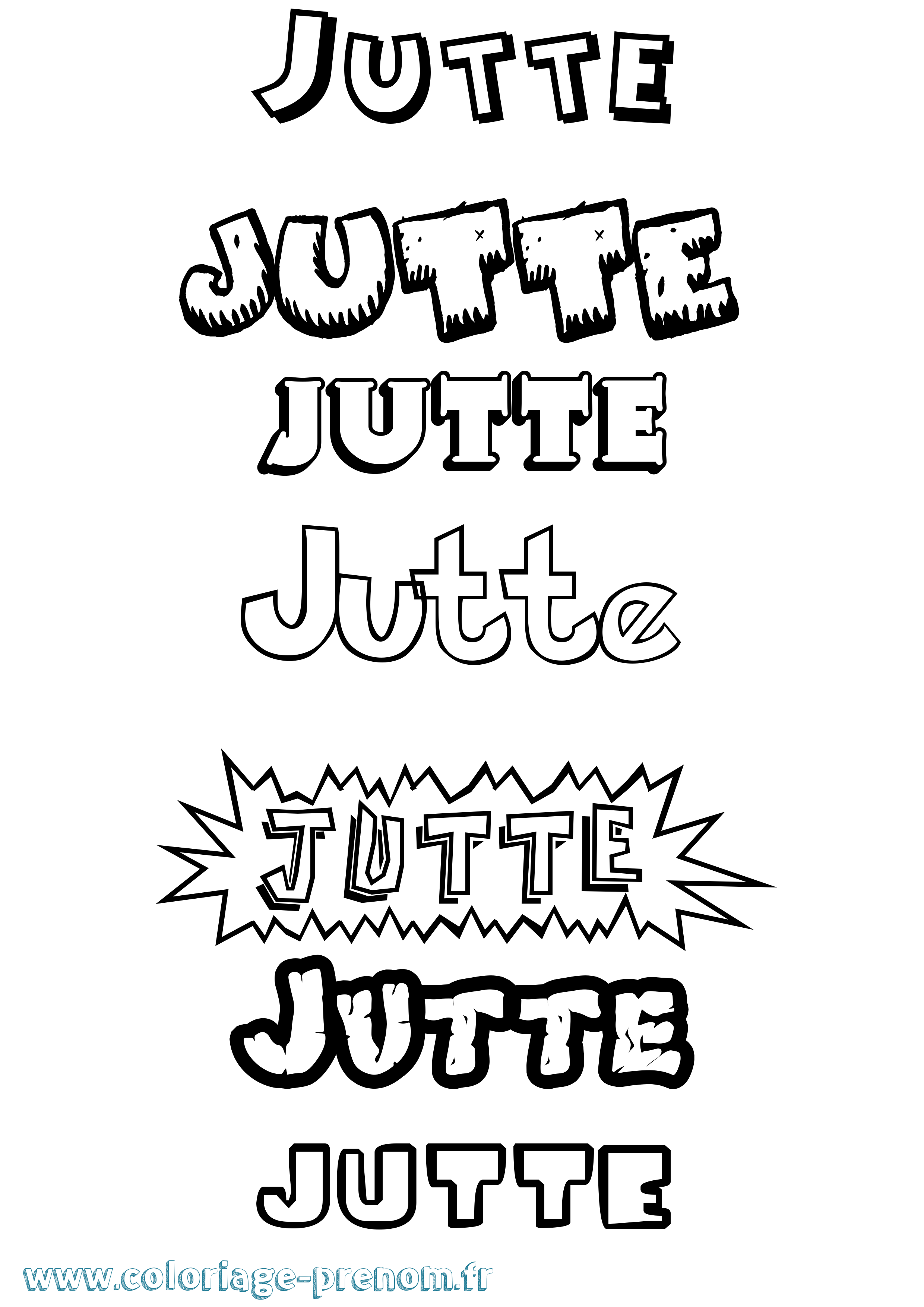 Coloriage Jutte Dessin Animé Coloriage prénom Jutte Dessin Animé