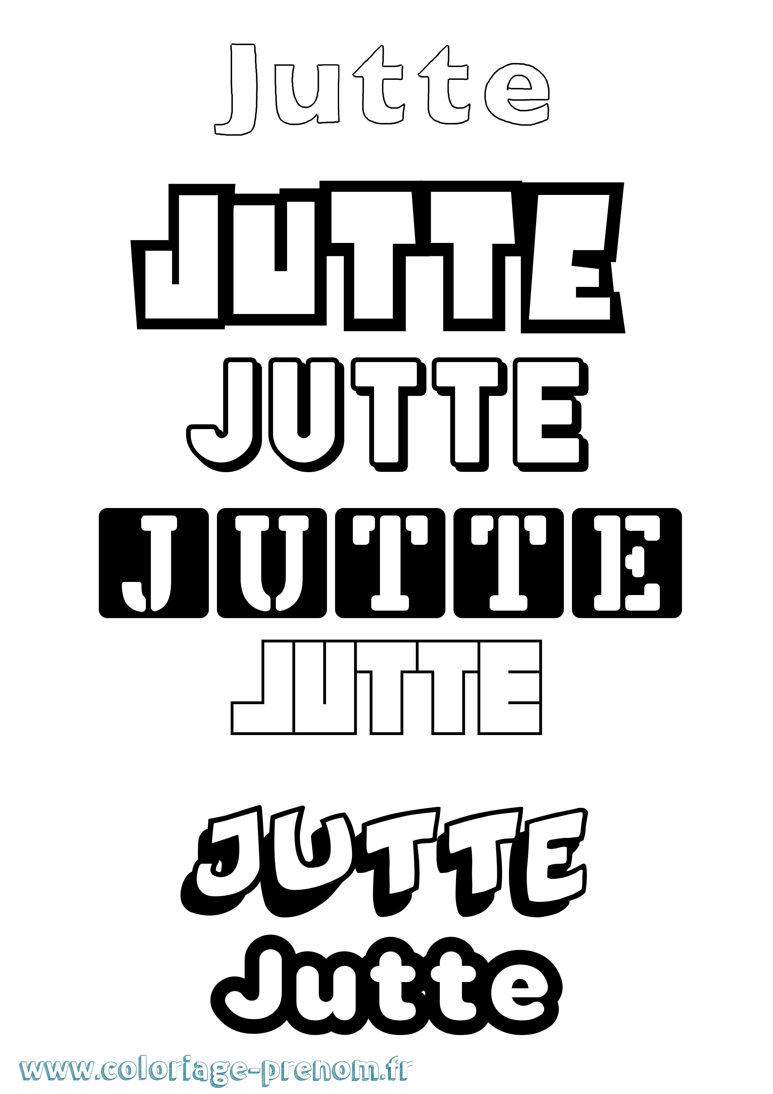 Coloriage Jutte Simple Coloriage prénom Jutte Simple