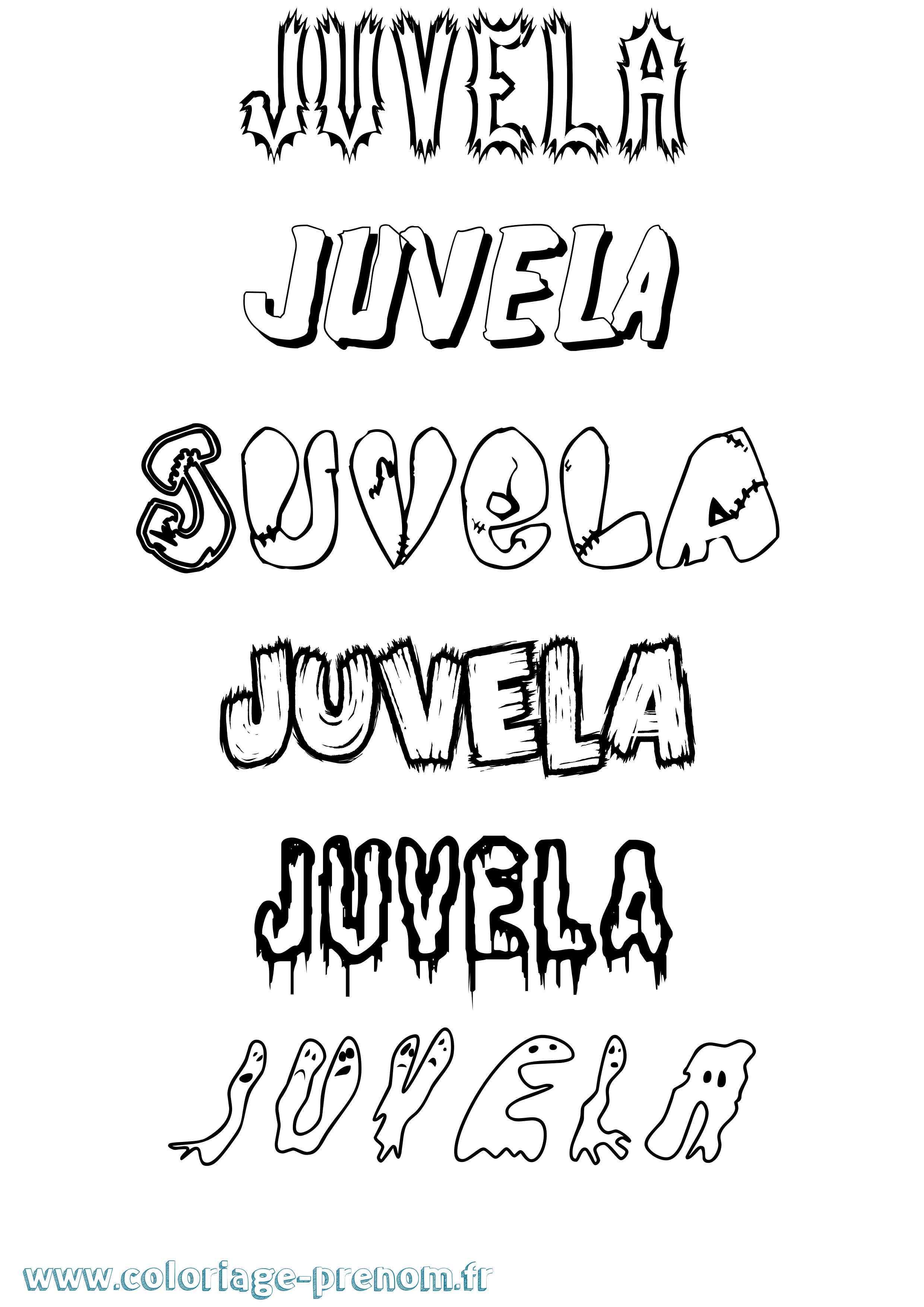 Coloriage Juvela Frisson Coloriage prénom Juvela Frisson