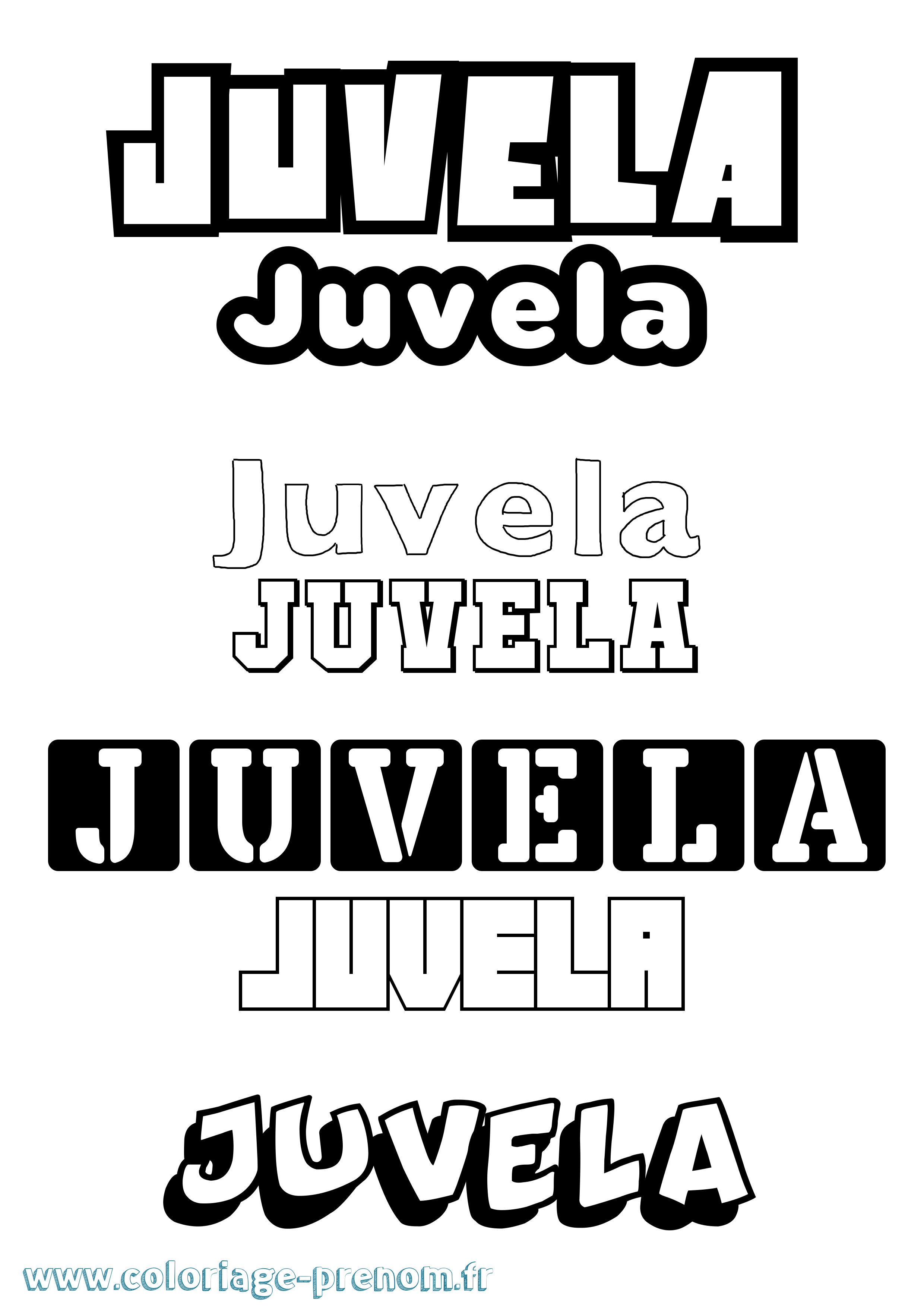 Coloriage Juvela Simple Coloriage prénom Juvela Simple