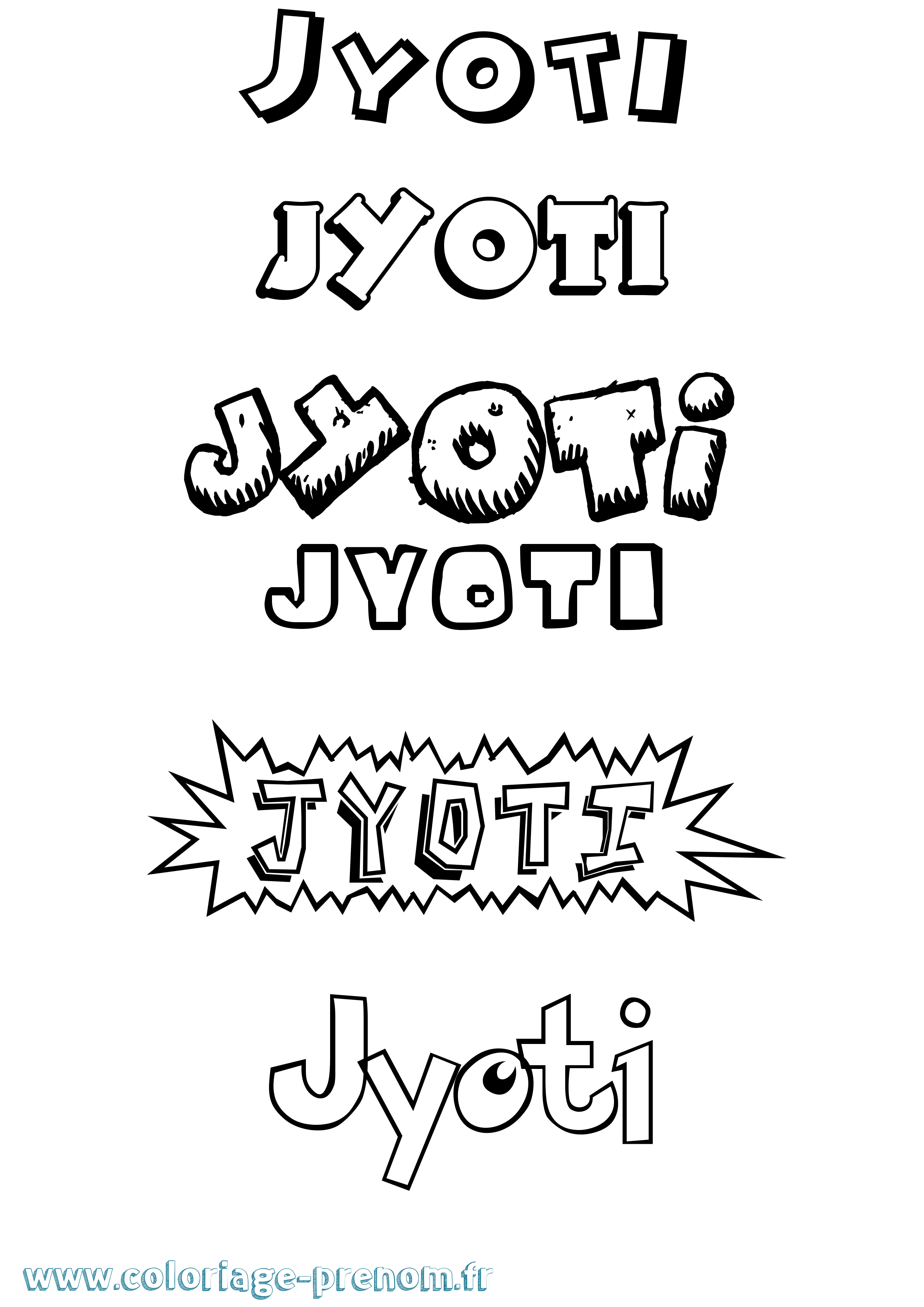Coloriage Jyoti Dessin Animé Coloriage prénom Jyoti Dessin Animé