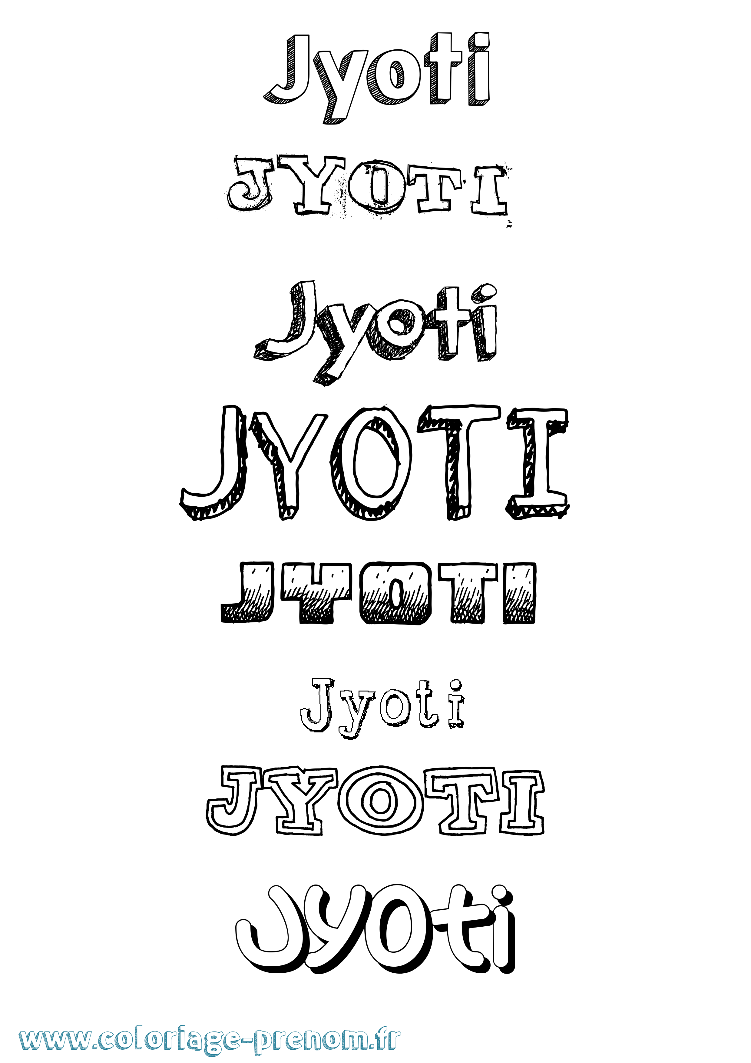 Coloriage Jyoti Dessiné Coloriage prénom Jyoti Dessiné