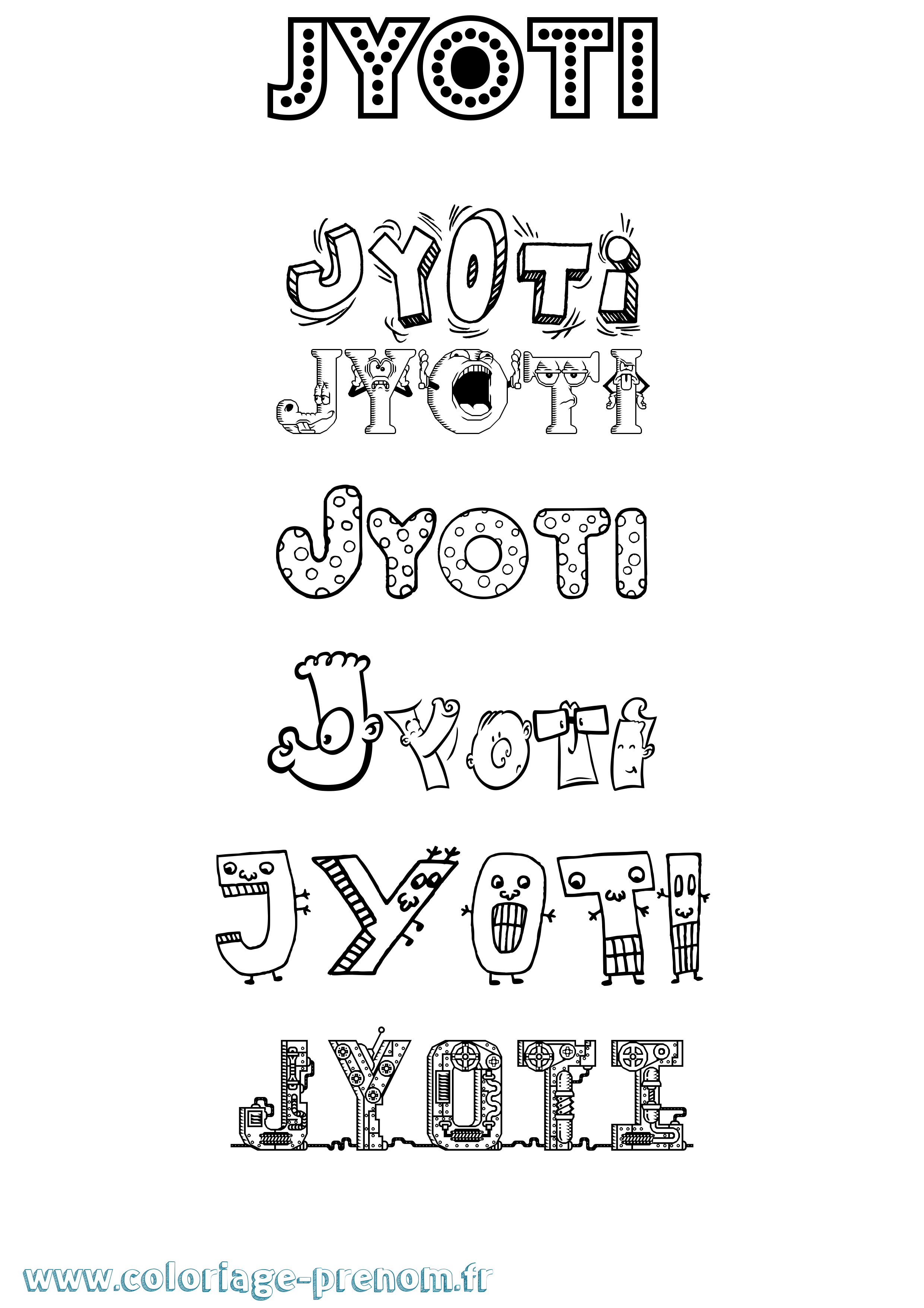 Coloriage Jyoti Fun Coloriage prénom Jyoti Fun