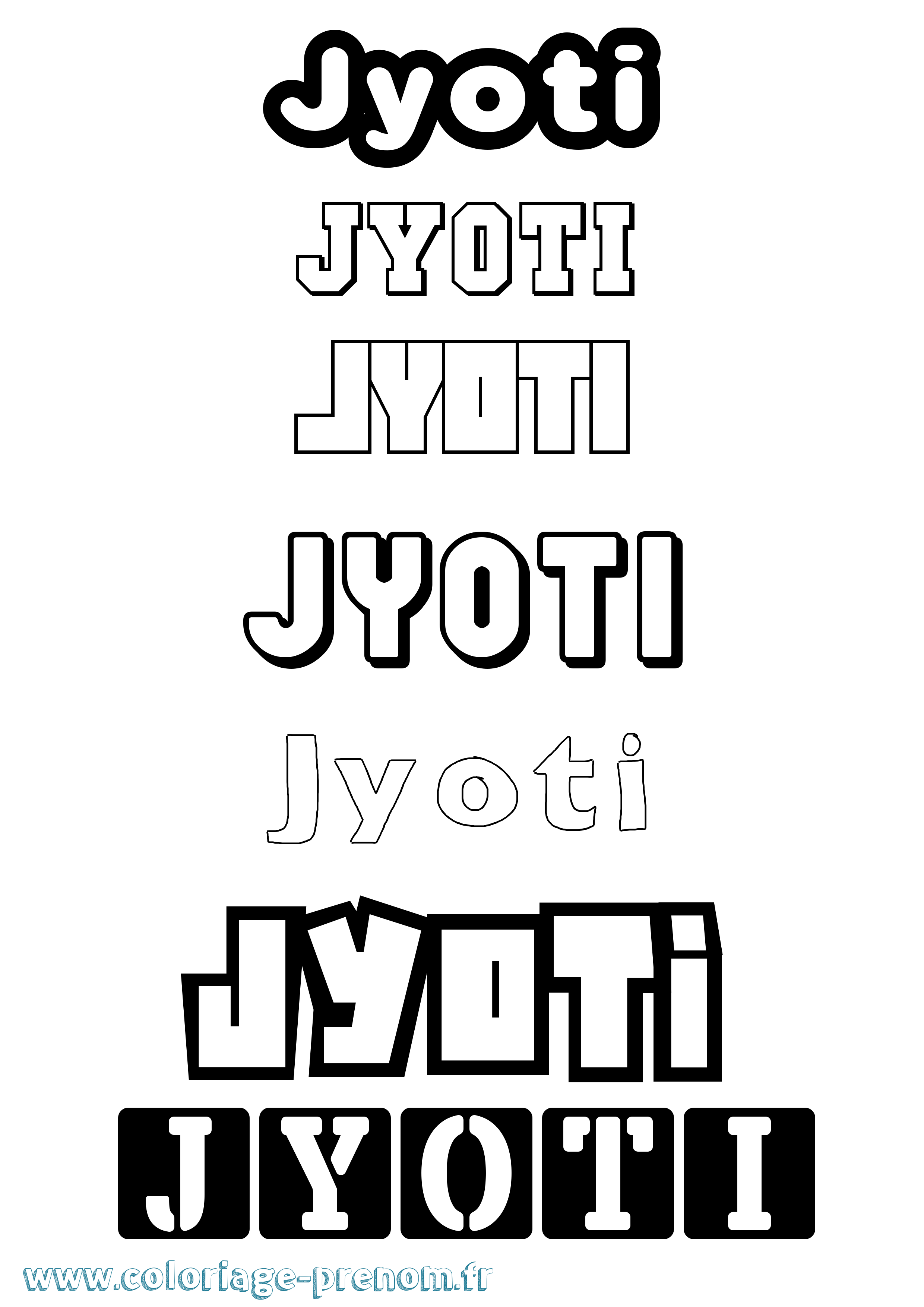 Coloriage Jyoti Simple Coloriage prénom Jyoti Simple