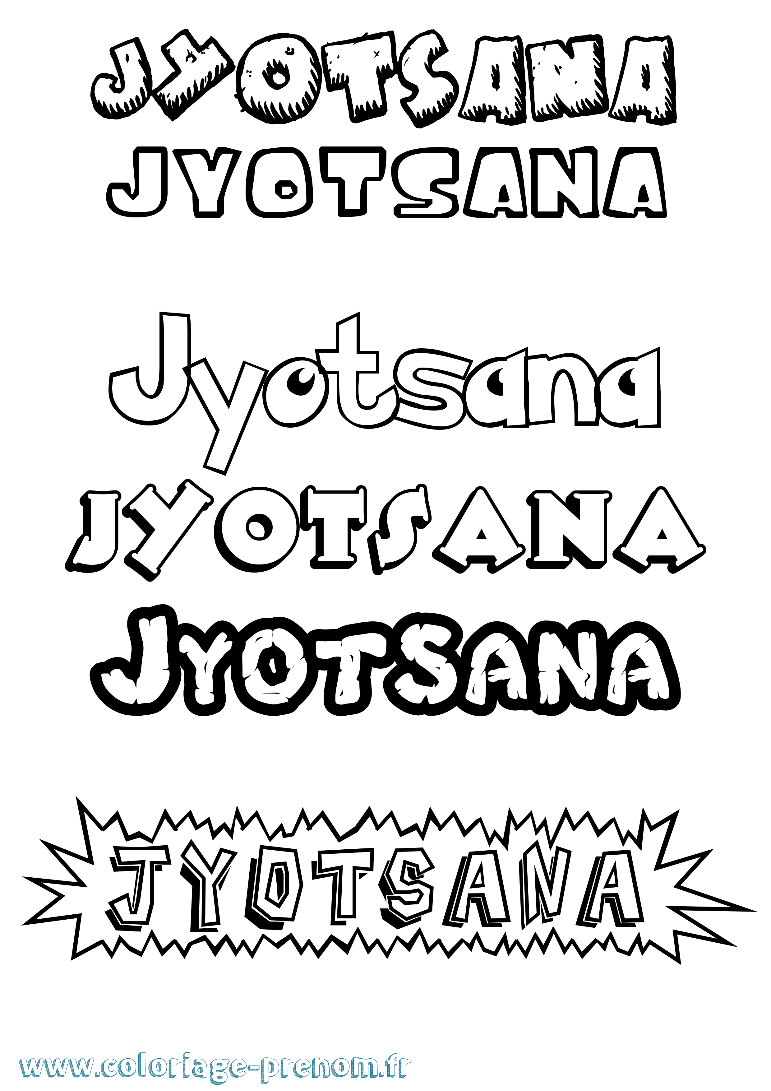 Coloriage Jyotsana Dessin Animé Coloriage prénom Jyotsana Dessin Animé