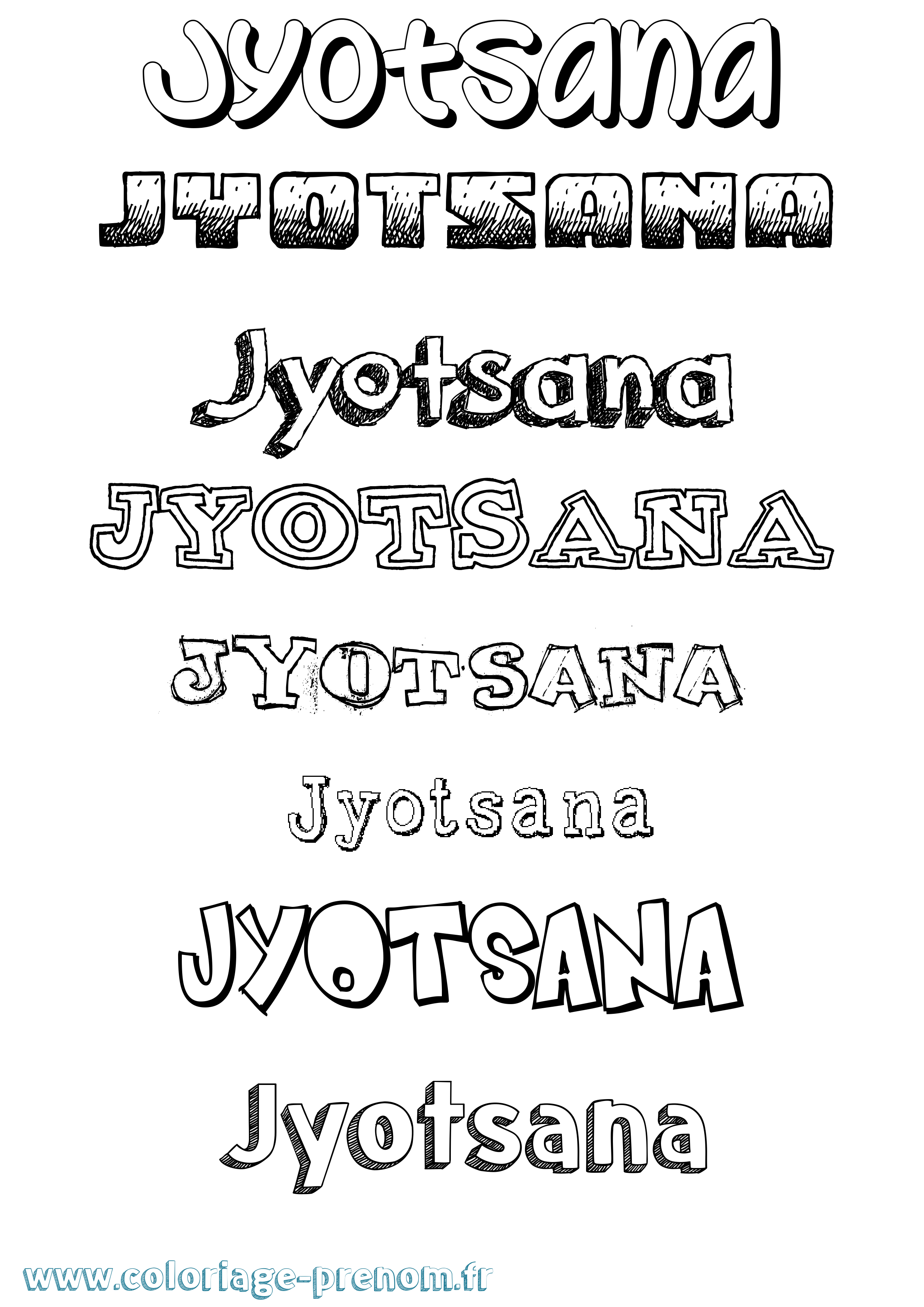 Coloriage Jyotsana Dessiné Coloriage prénom Jyotsana Dessiné