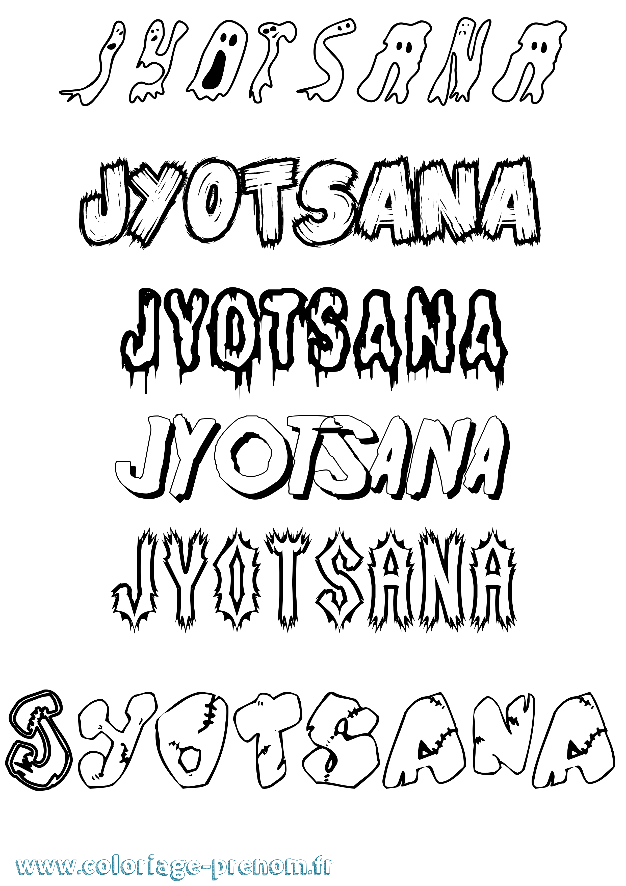 Coloriage Jyotsana Frisson Coloriage prénom Jyotsana Frisson