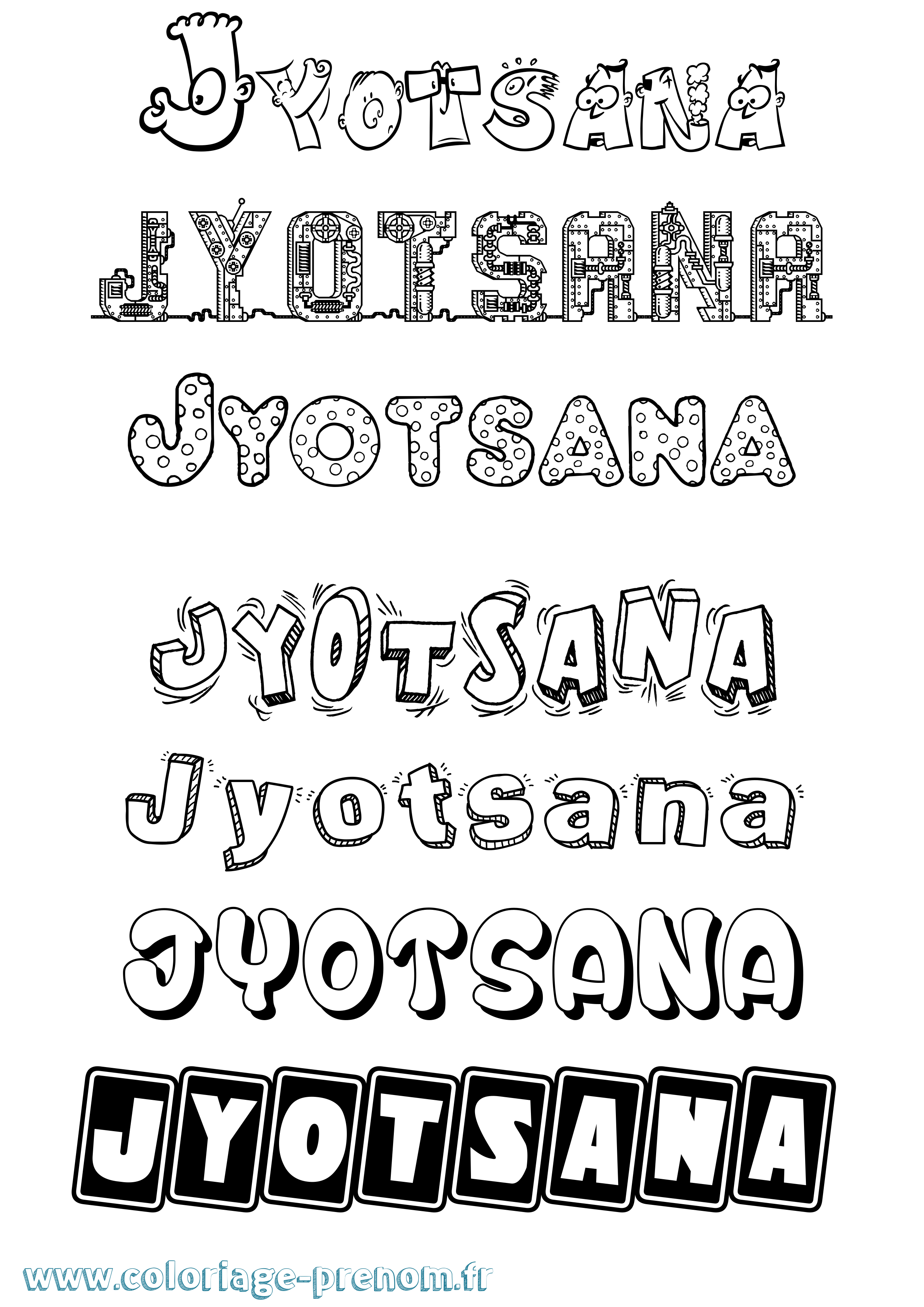 Coloriage Jyotsana Fun Coloriage prénom Jyotsana Fun