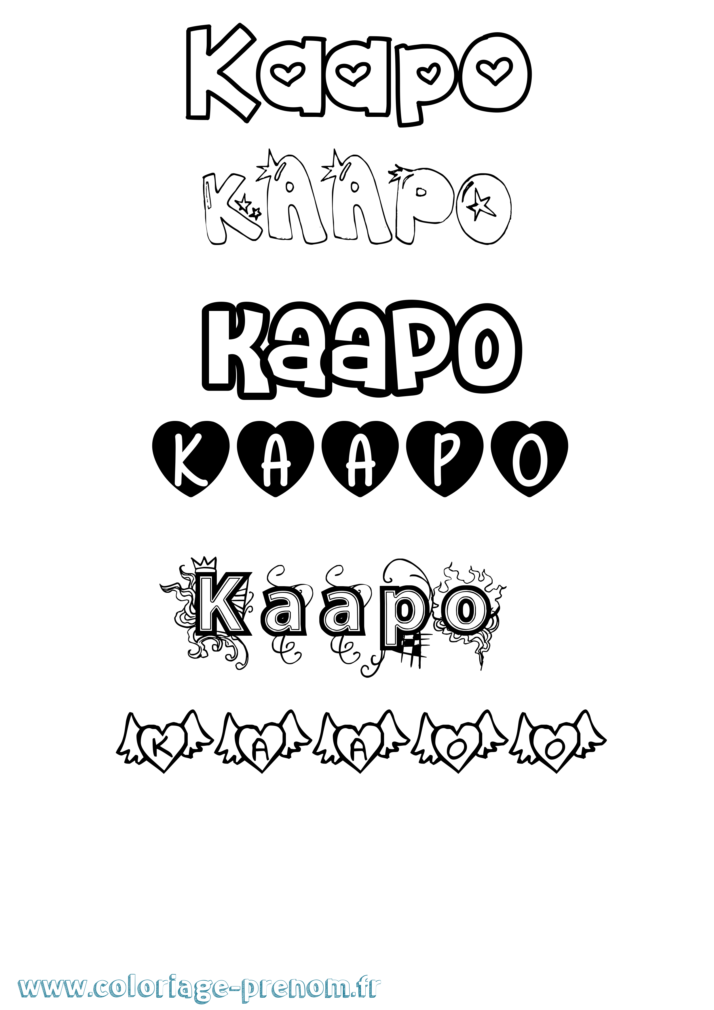 Coloriage Kaapo Girly Coloriage prénom Kaapo Girly