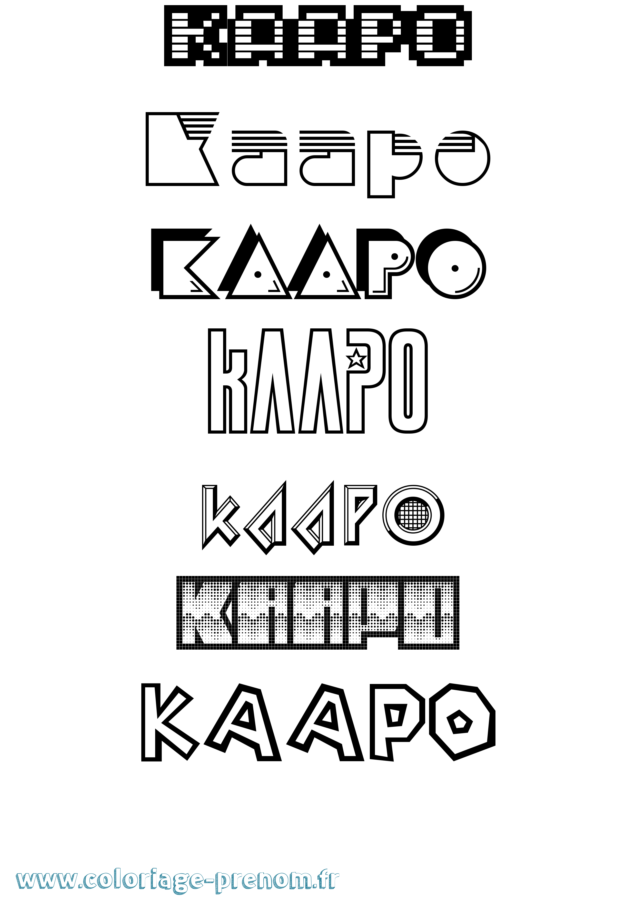 Coloriage Kaapo Jeux Vidéos Coloriage prénom Kaapo Jeux Vidéos