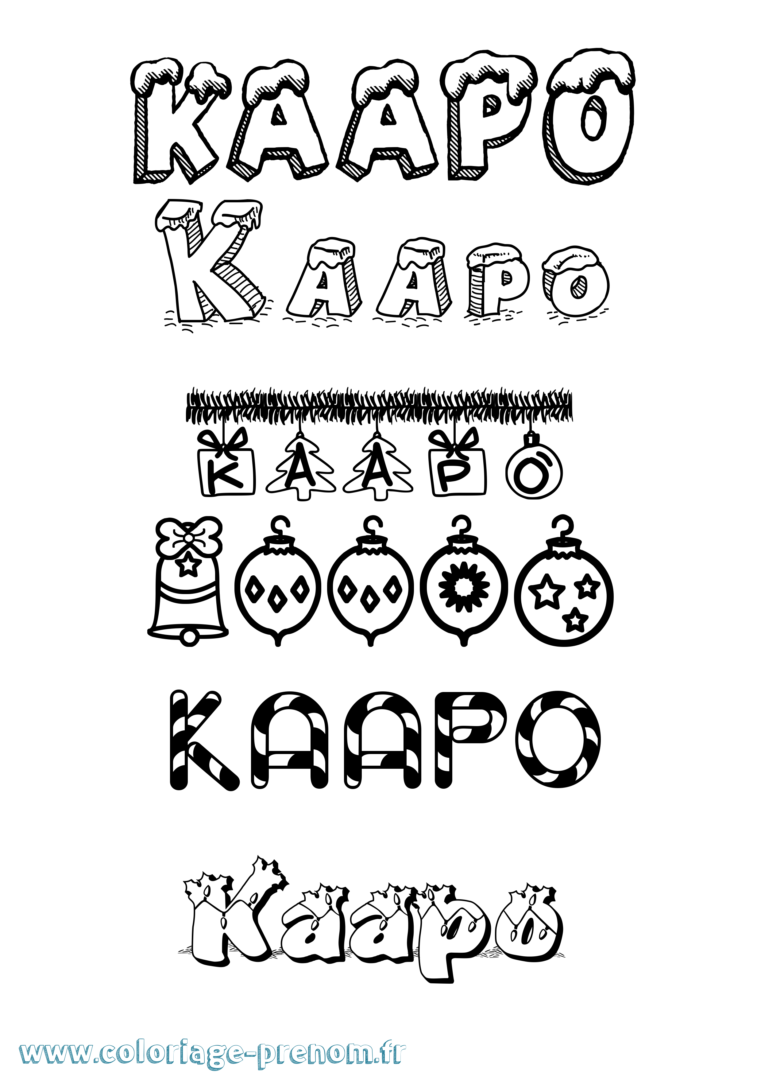 Coloriage Kaapo Noël Coloriage prénom Kaapo Noël