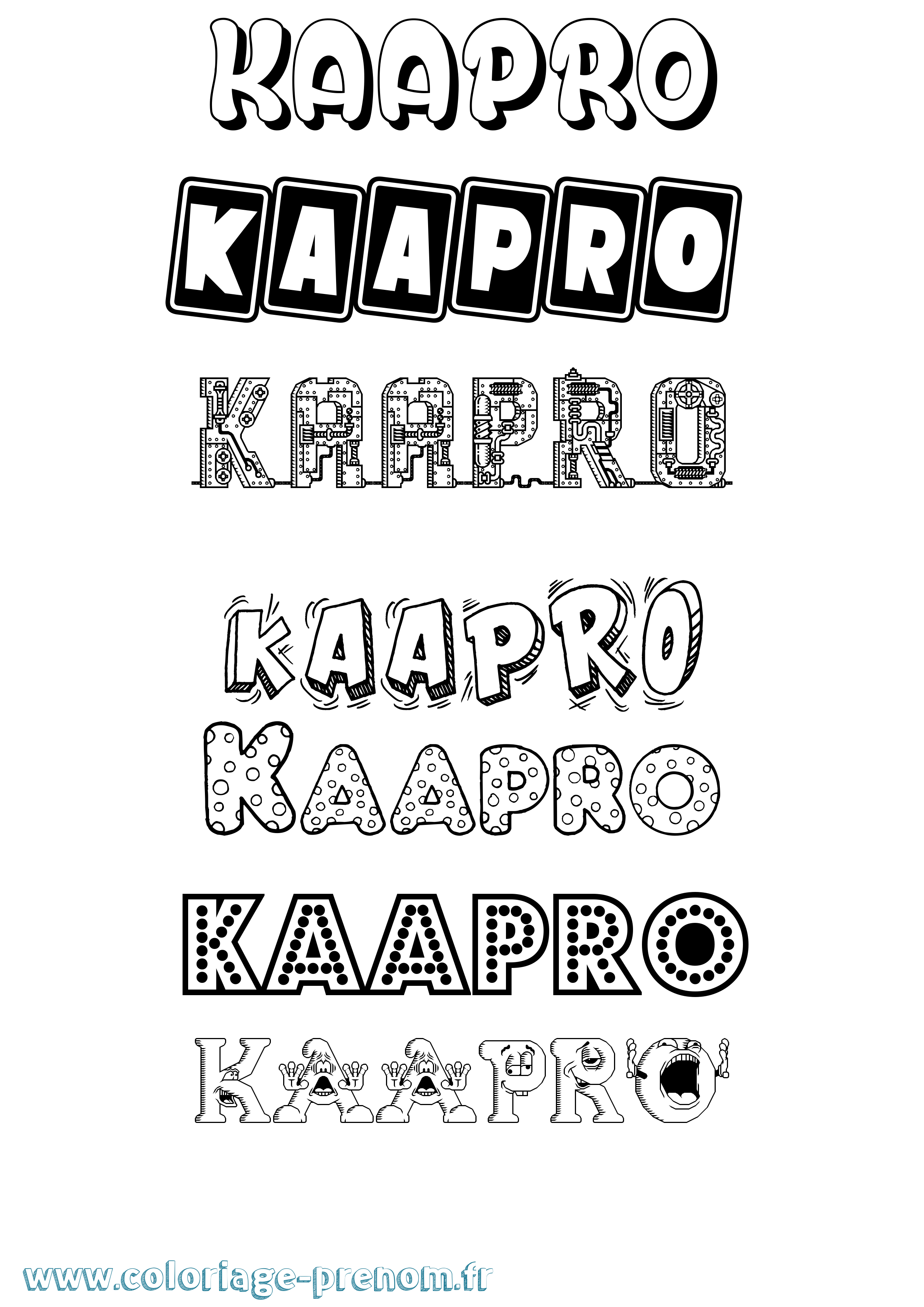 Coloriage Kaapro Fun Coloriage prénom Kaapro Fun