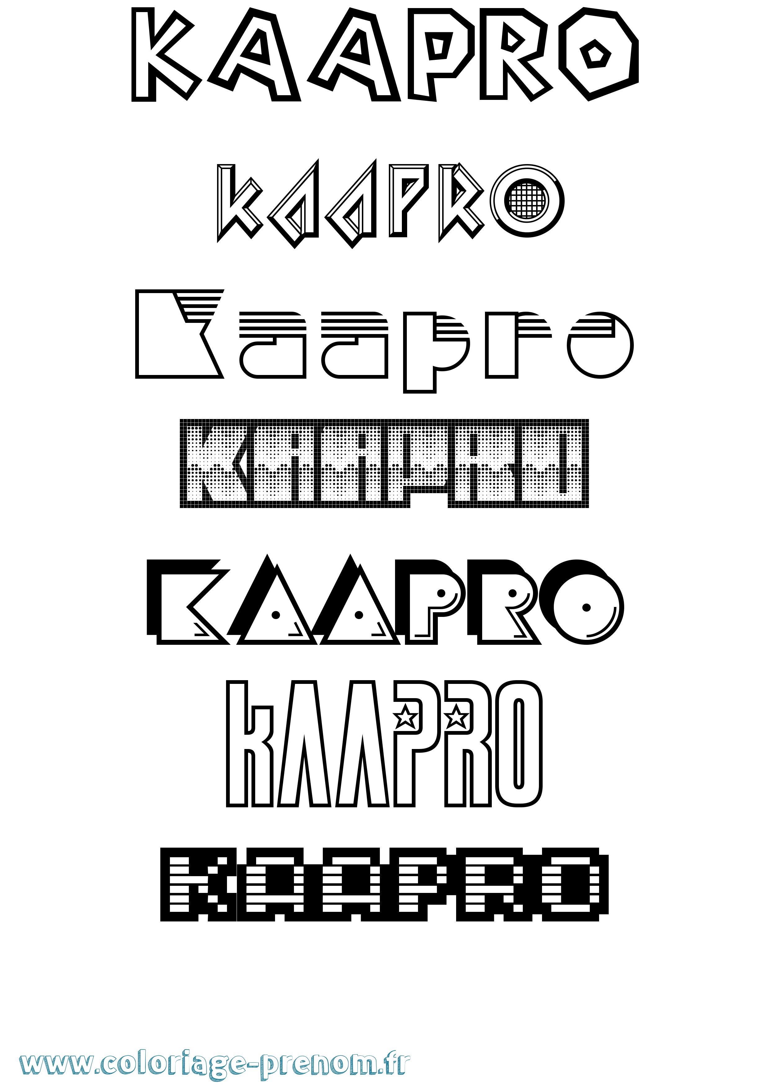 Coloriage Kaapro Jeux Vidéos Coloriage prénom Kaapro Jeux Vidéos