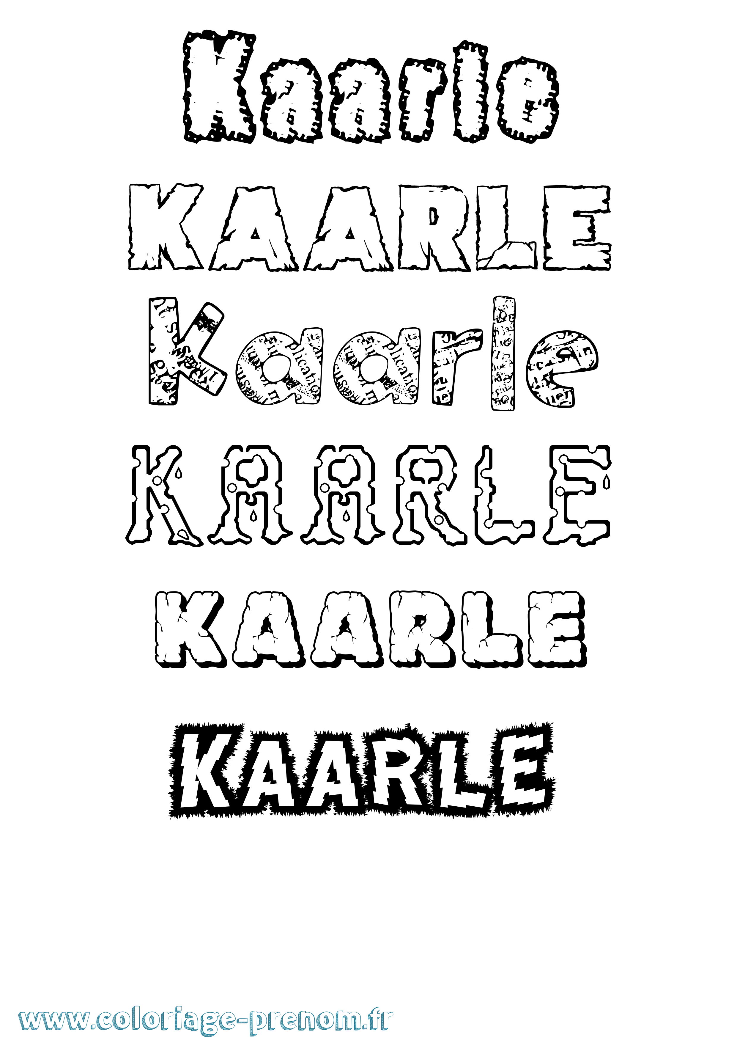 Coloriage Kaarle Destructuré Coloriage prénom Kaarle Destructuré