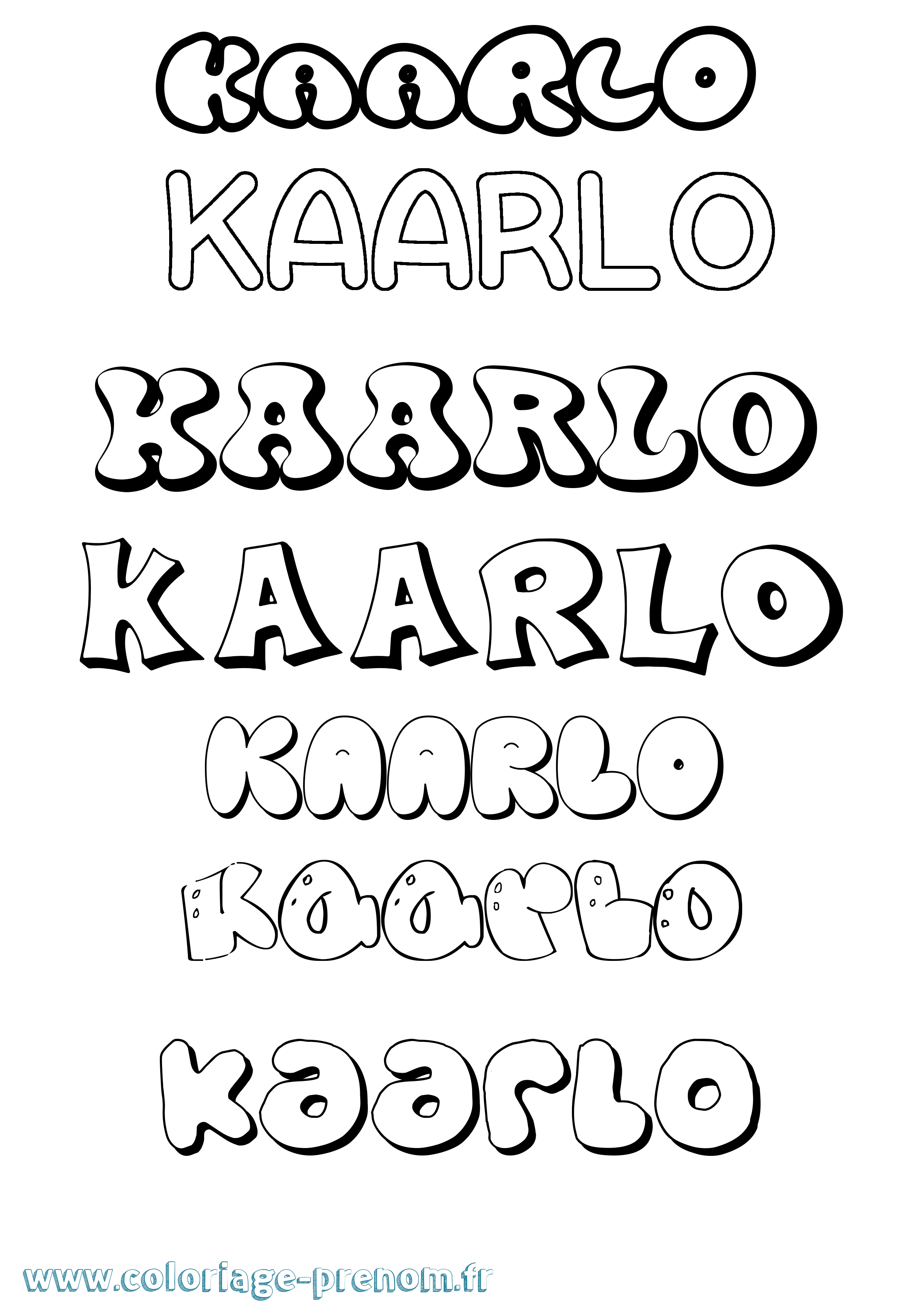 Coloriage Kaarlo Bubble Coloriage prénom Kaarlo Bubble