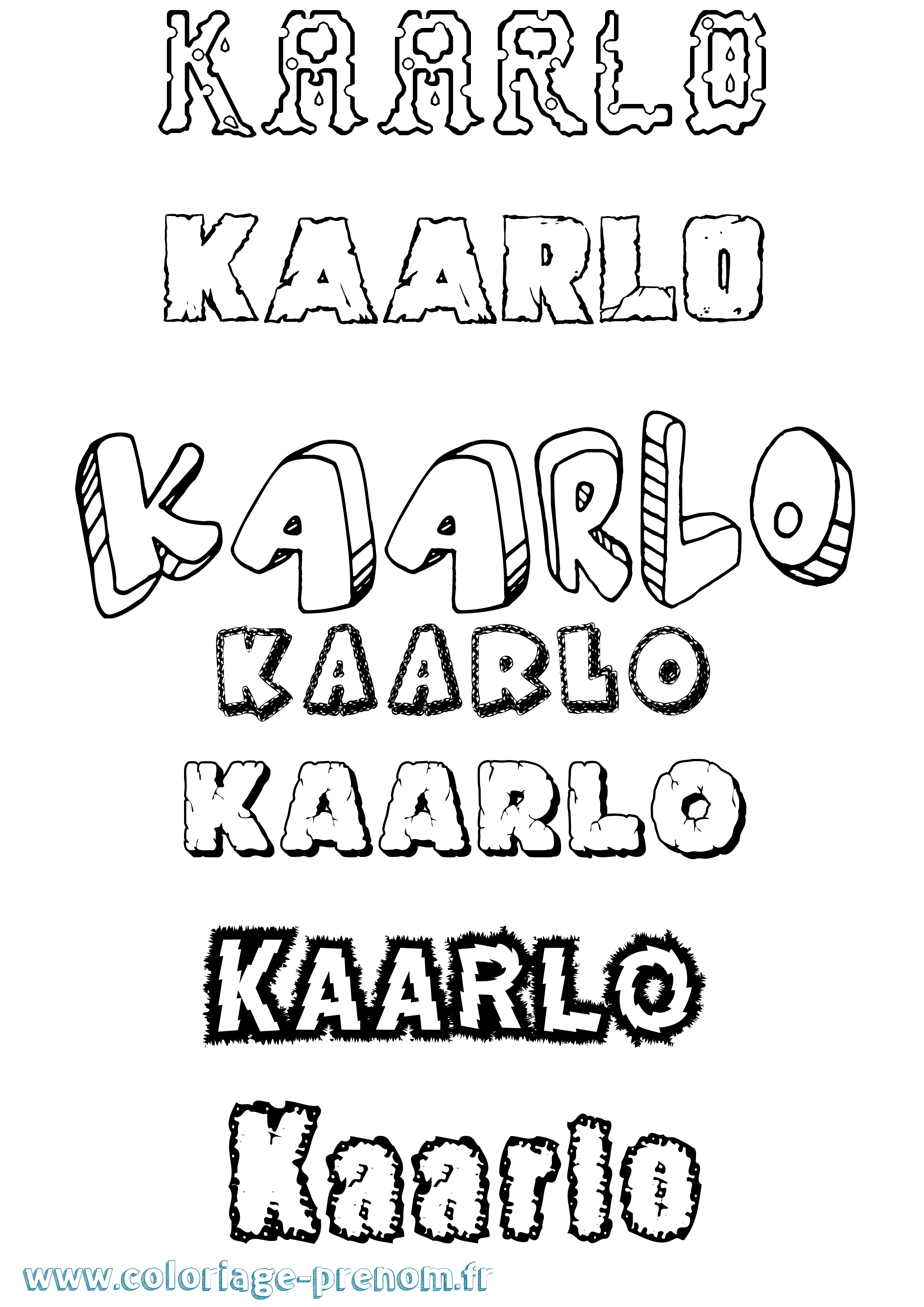Coloriage Kaarlo Destructuré Coloriage prénom Kaarlo Destructuré