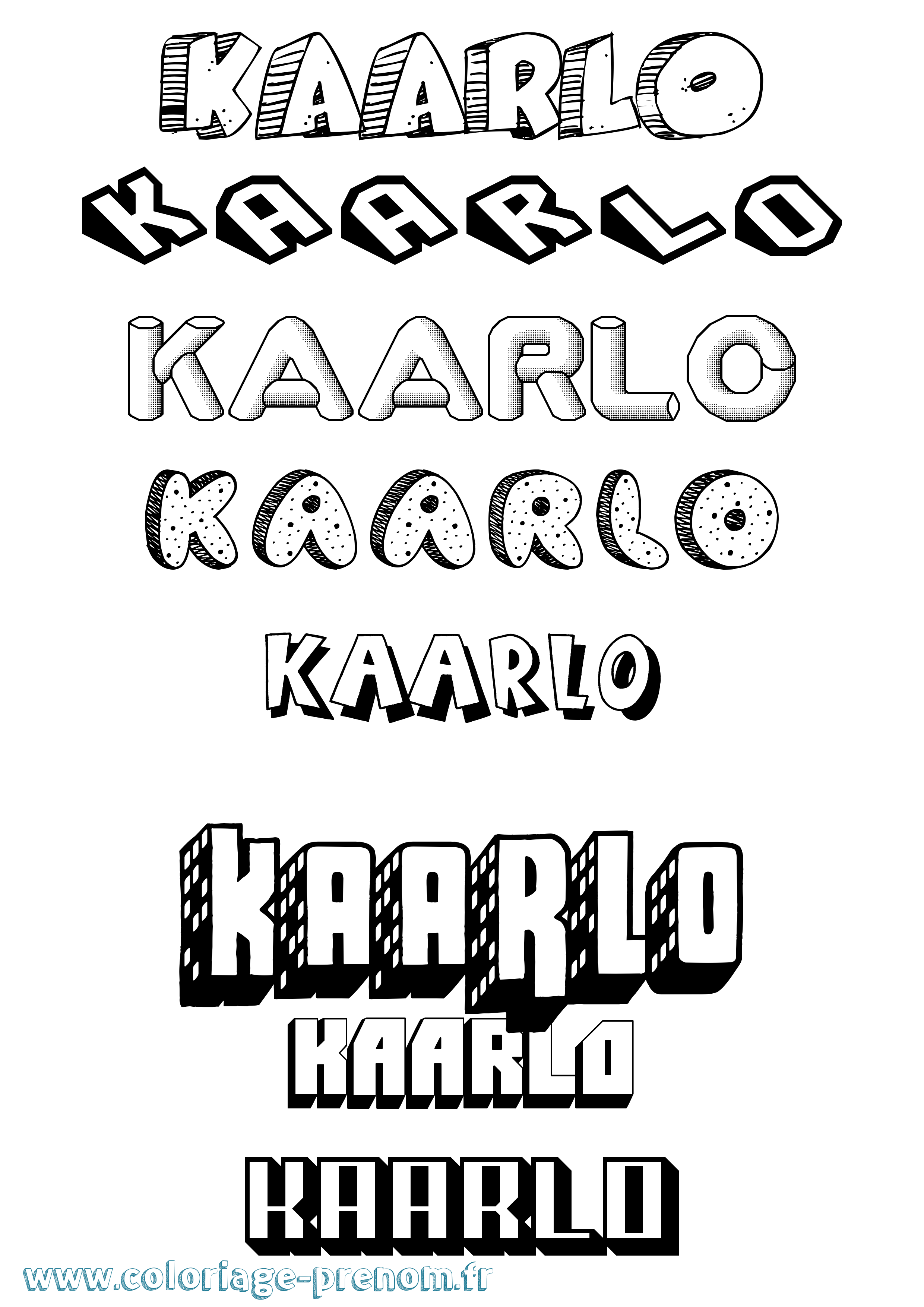 Coloriage Kaarlo Effet 3D Coloriage prénom Kaarlo Effet 3D