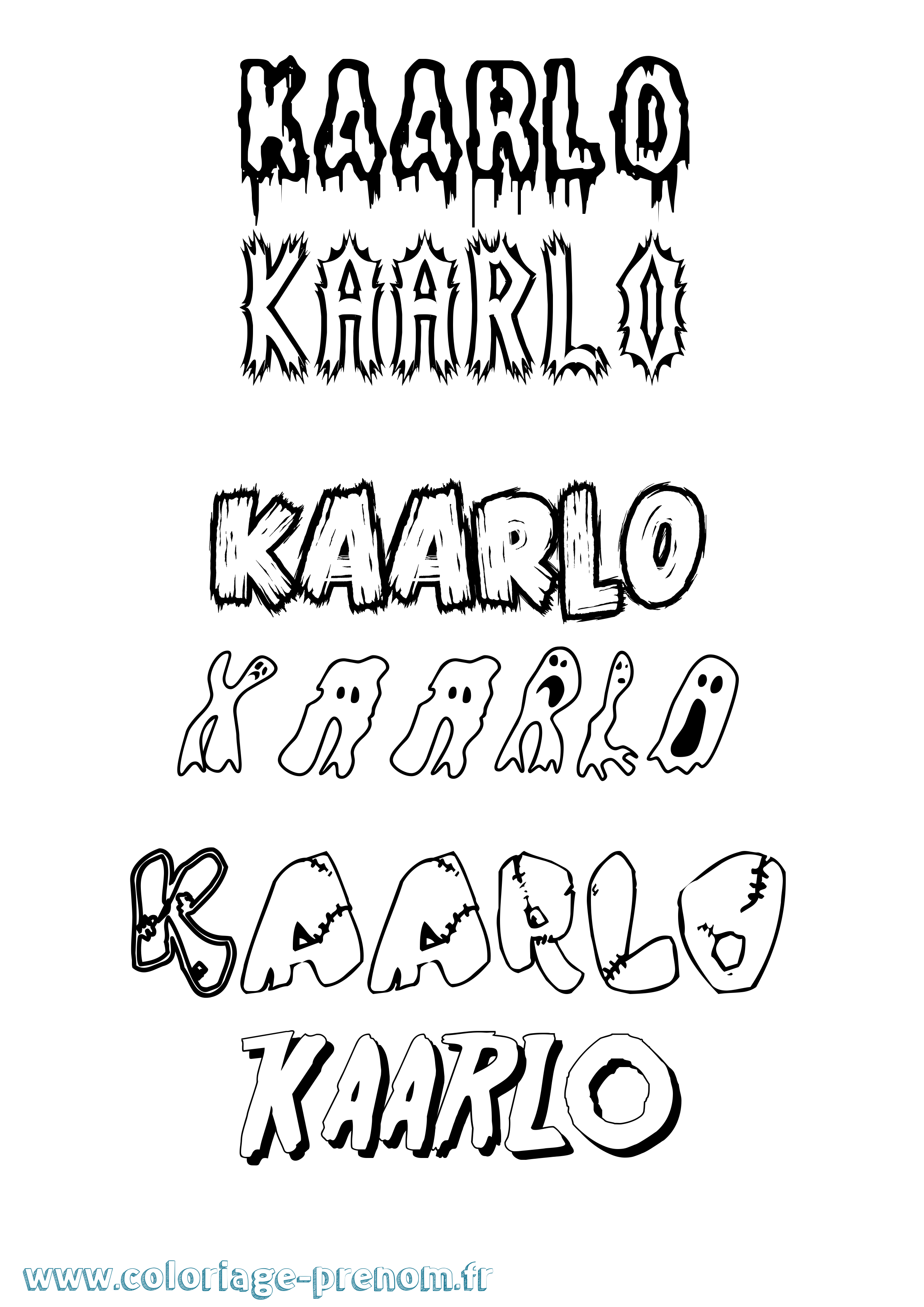 Coloriage Kaarlo Frisson Coloriage prénom Kaarlo Frisson