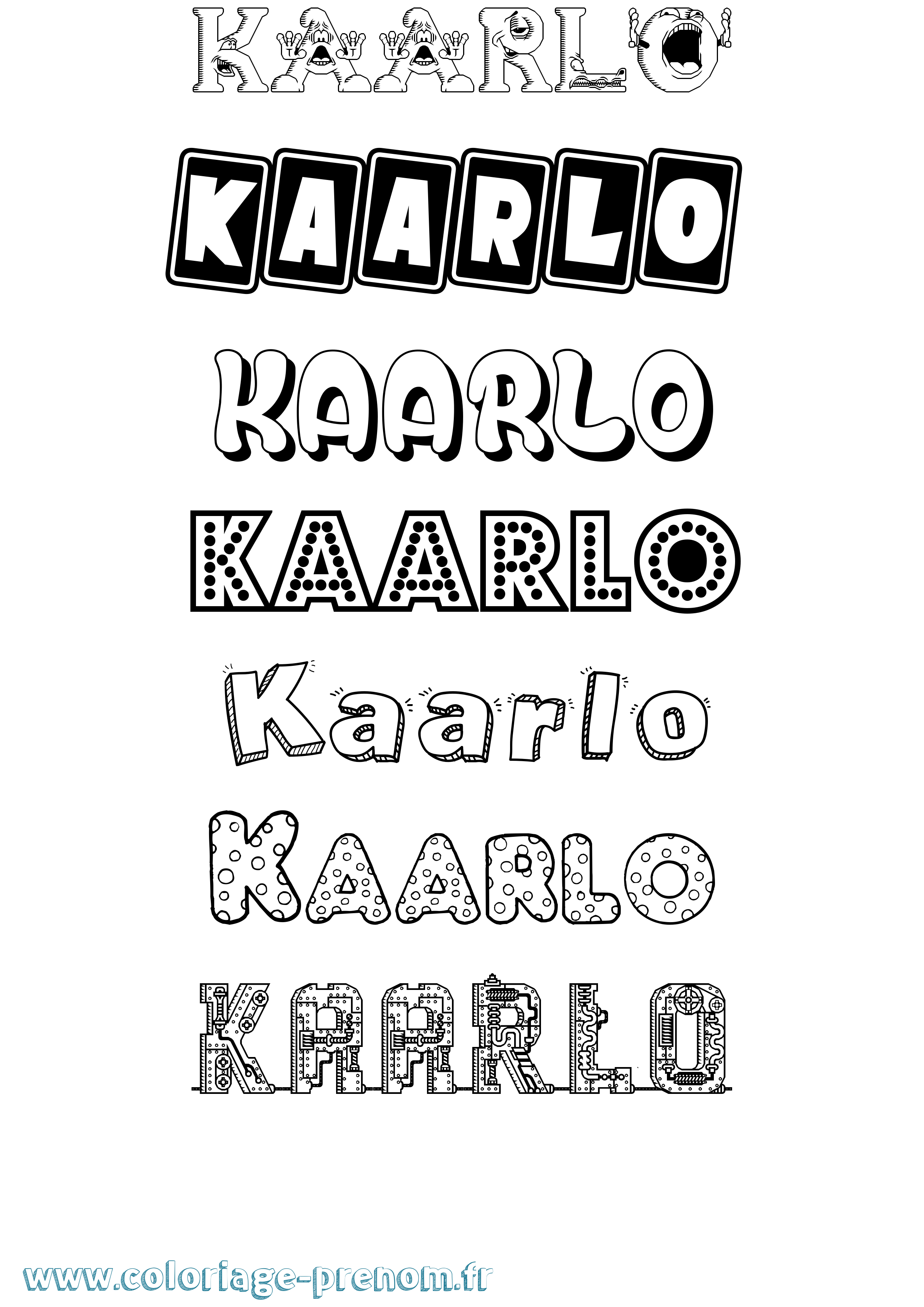 Coloriage Kaarlo Fun Coloriage prénom Kaarlo Fun