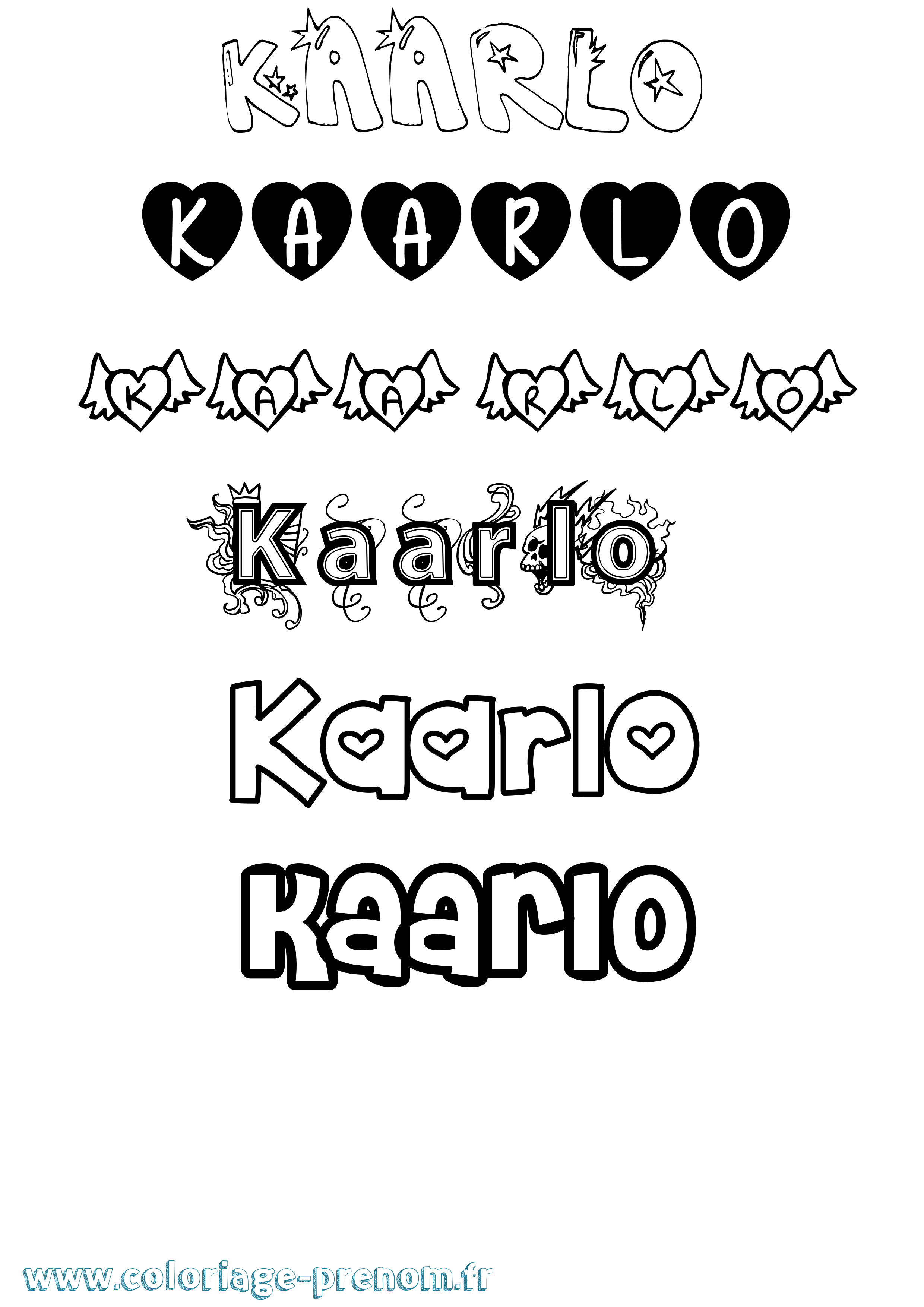 Coloriage Kaarlo Girly Coloriage prénom Kaarlo Girly