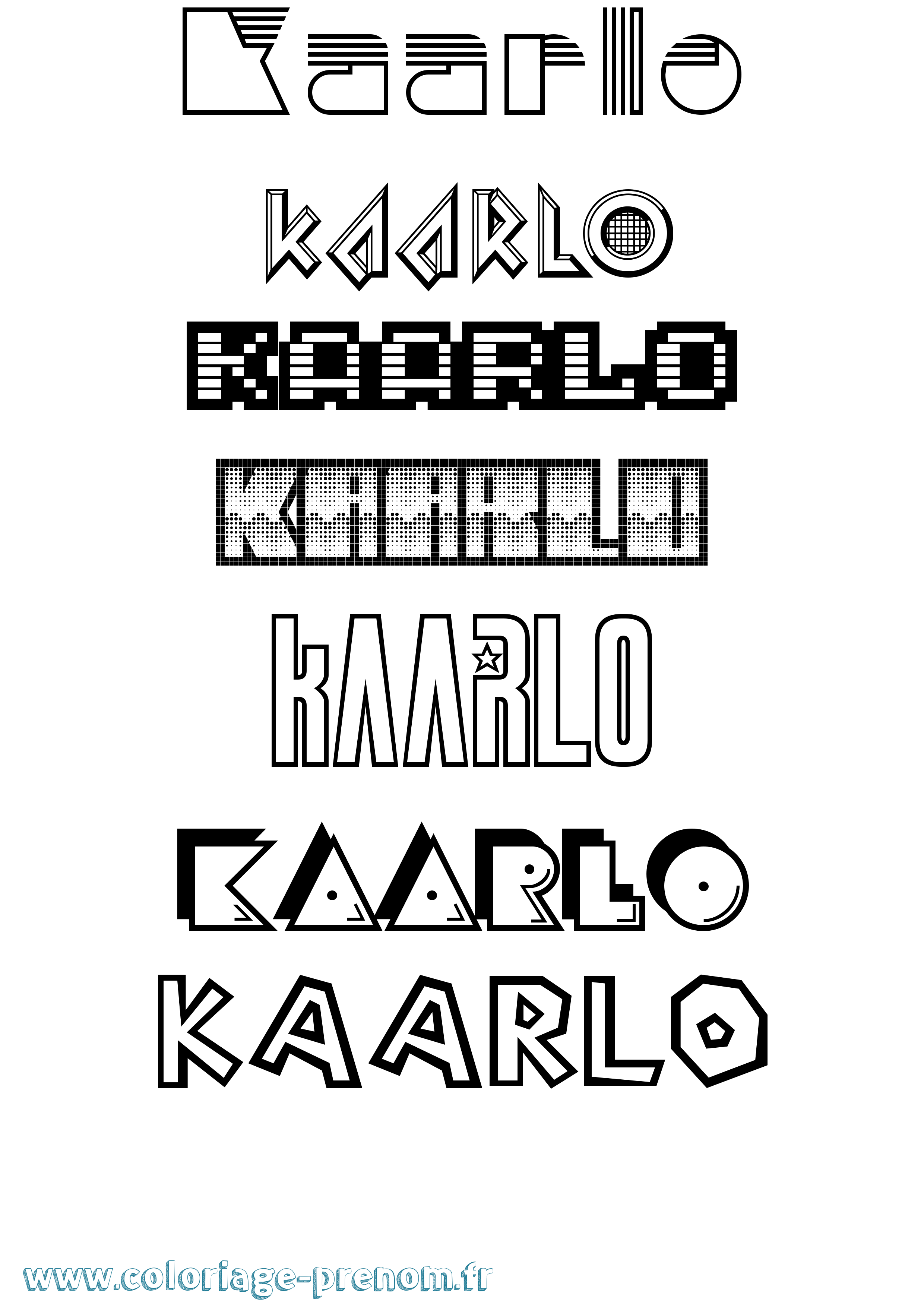 Coloriage Kaarlo Jeux Vidéos Coloriage prénom Kaarlo Jeux Vidéos