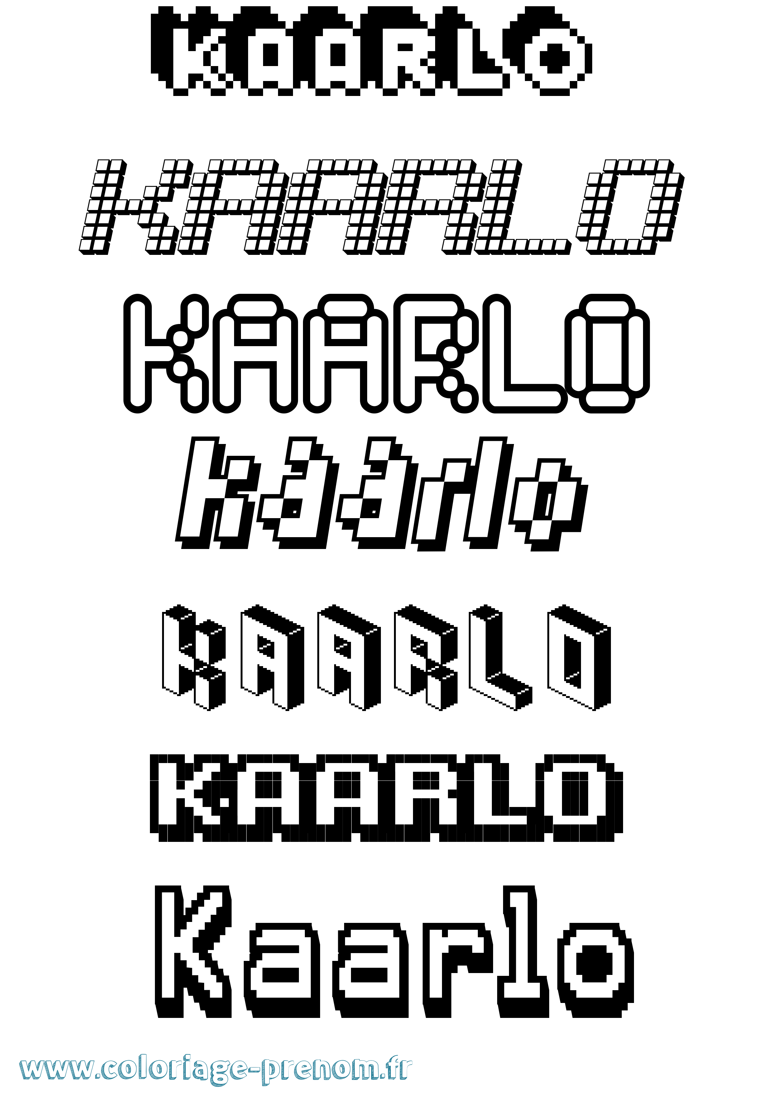 Coloriage Kaarlo Pixel Coloriage prénom Kaarlo Pixel