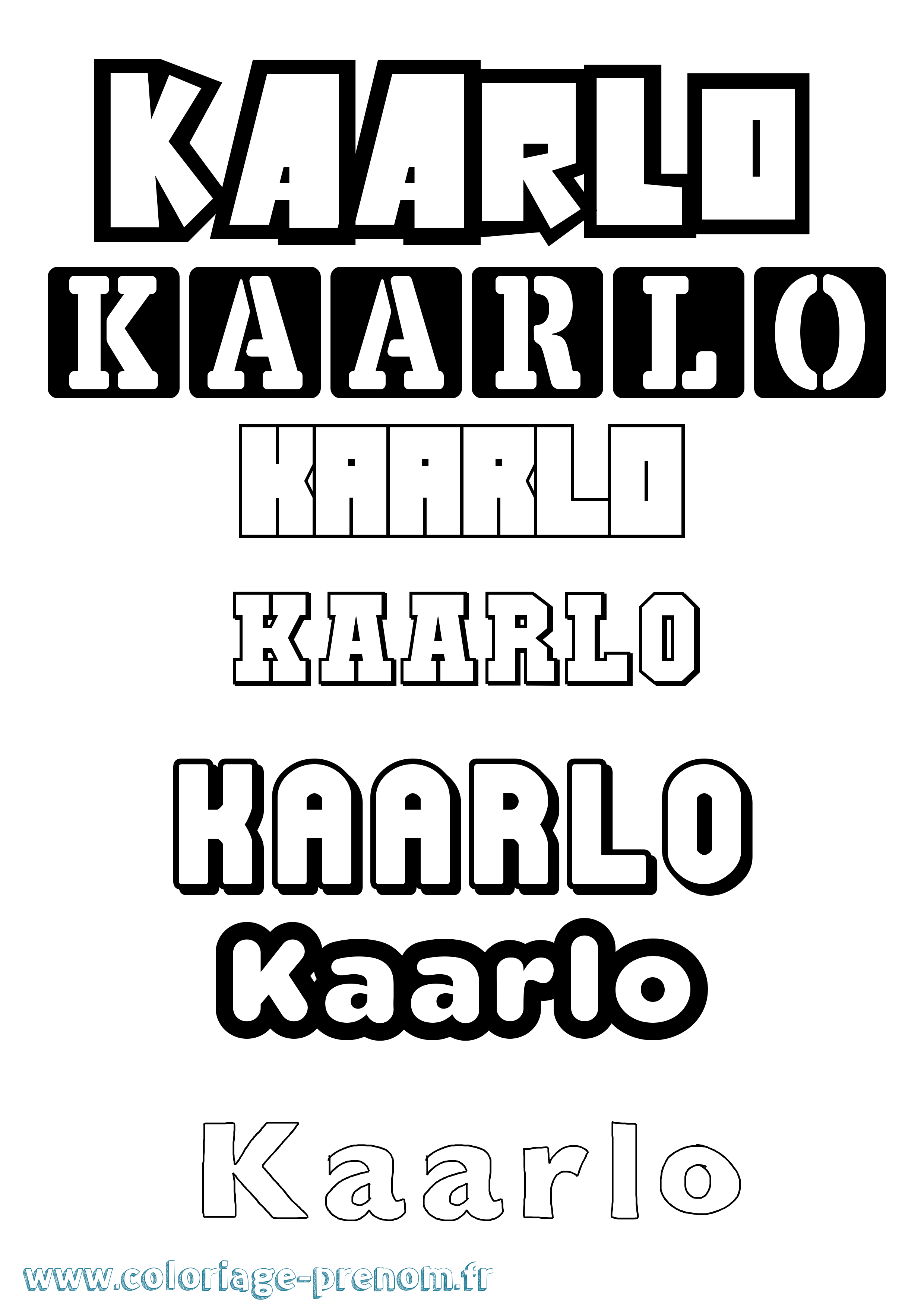 Coloriage Kaarlo Simple Coloriage prénom Kaarlo Simple