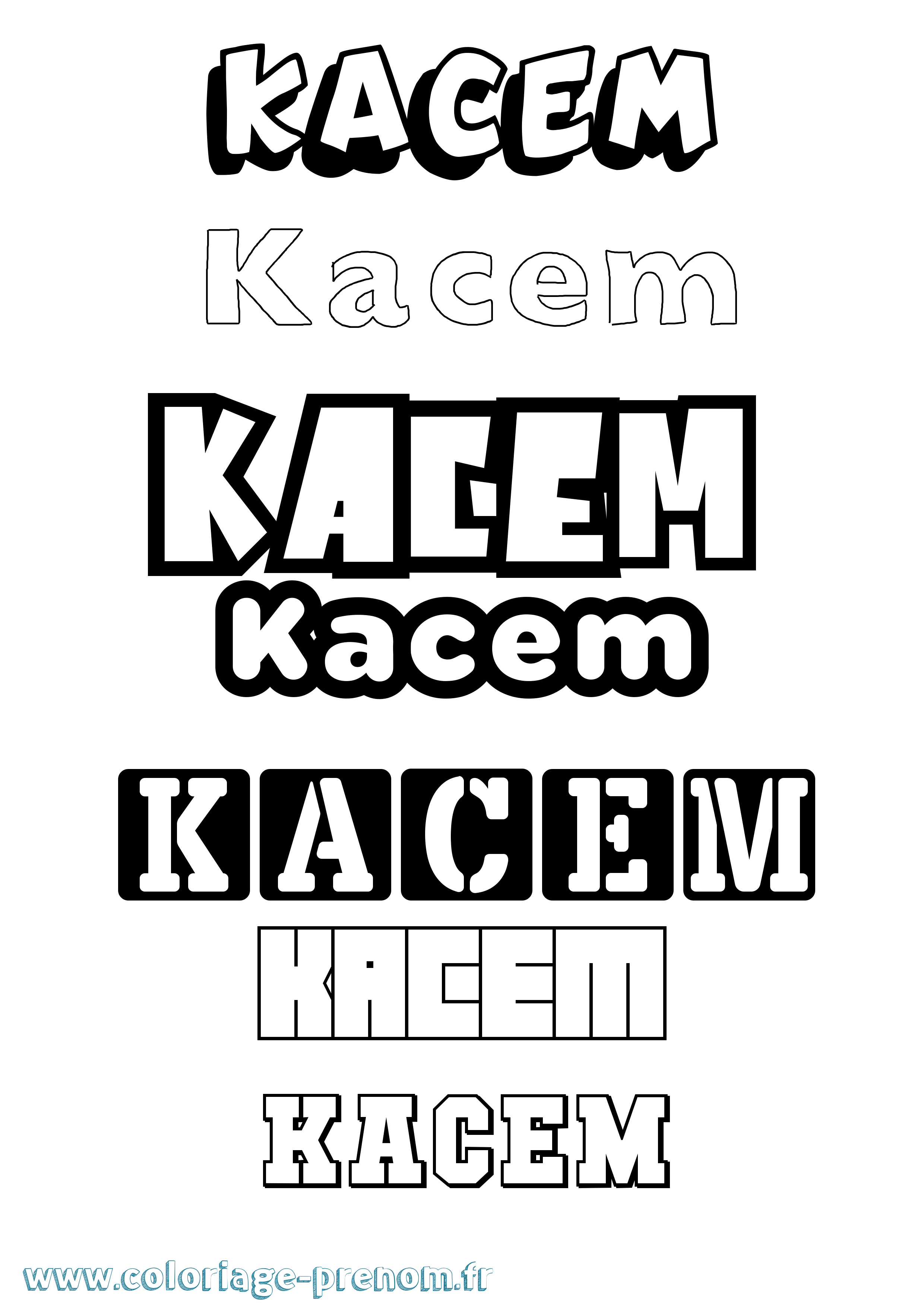 Coloriage Kacem Simple Coloriage prénom Kacem Simple