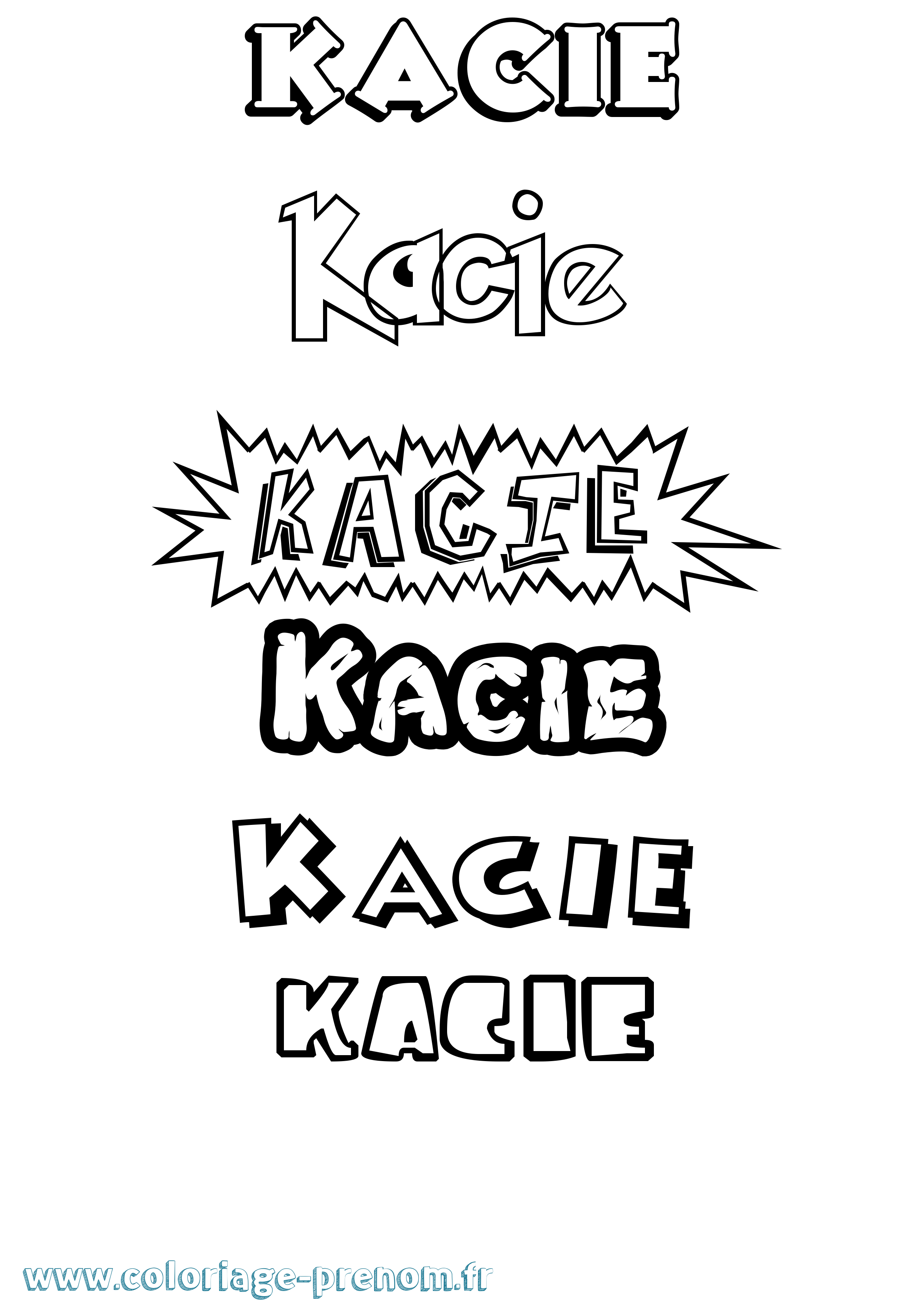 Coloriage Kacie Dessin Animé Coloriage prénom Kacie Dessin Animé