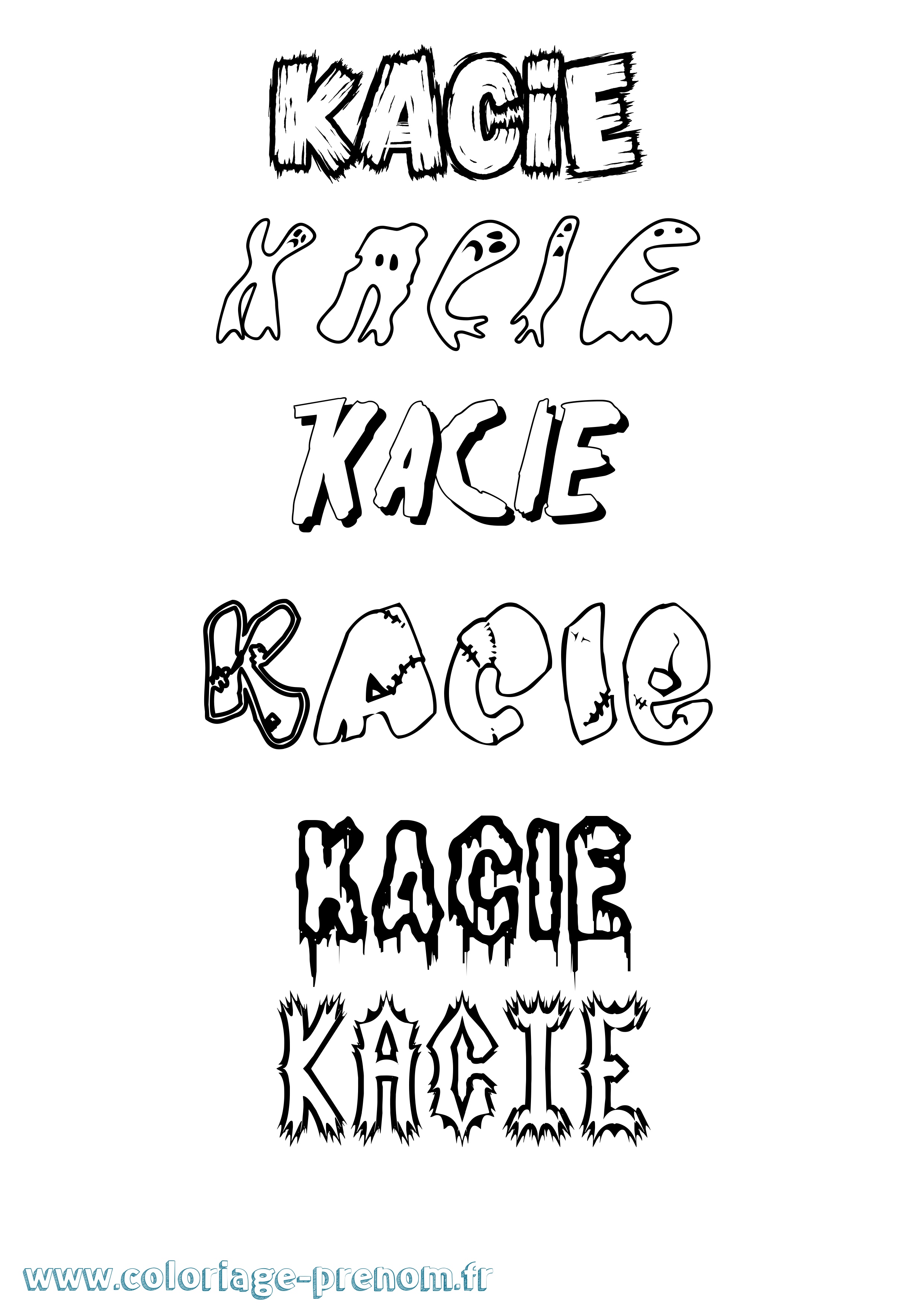 Coloriage Kacie Frisson Coloriage prénom Kacie Frisson