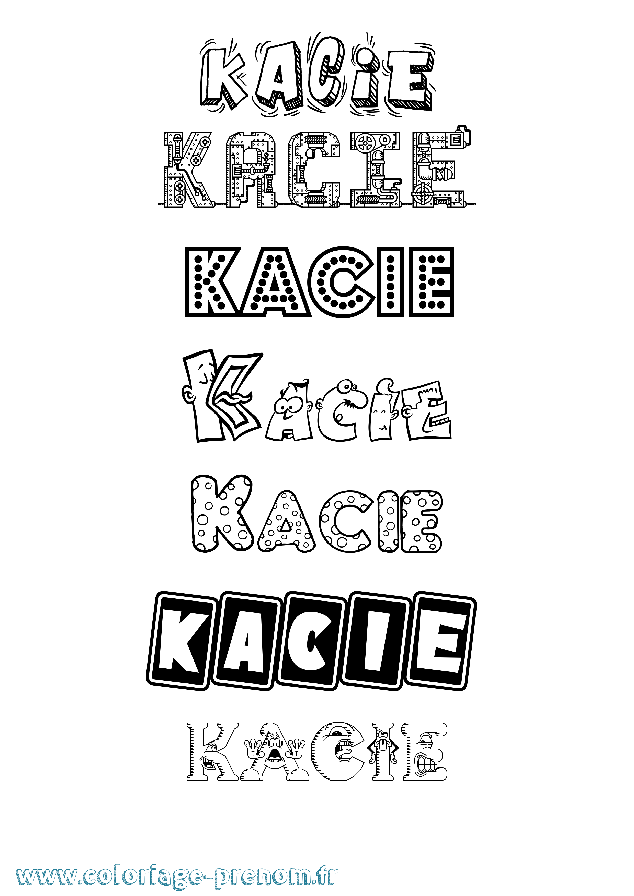 Coloriage Kacie Fun Coloriage prénom Kacie Fun