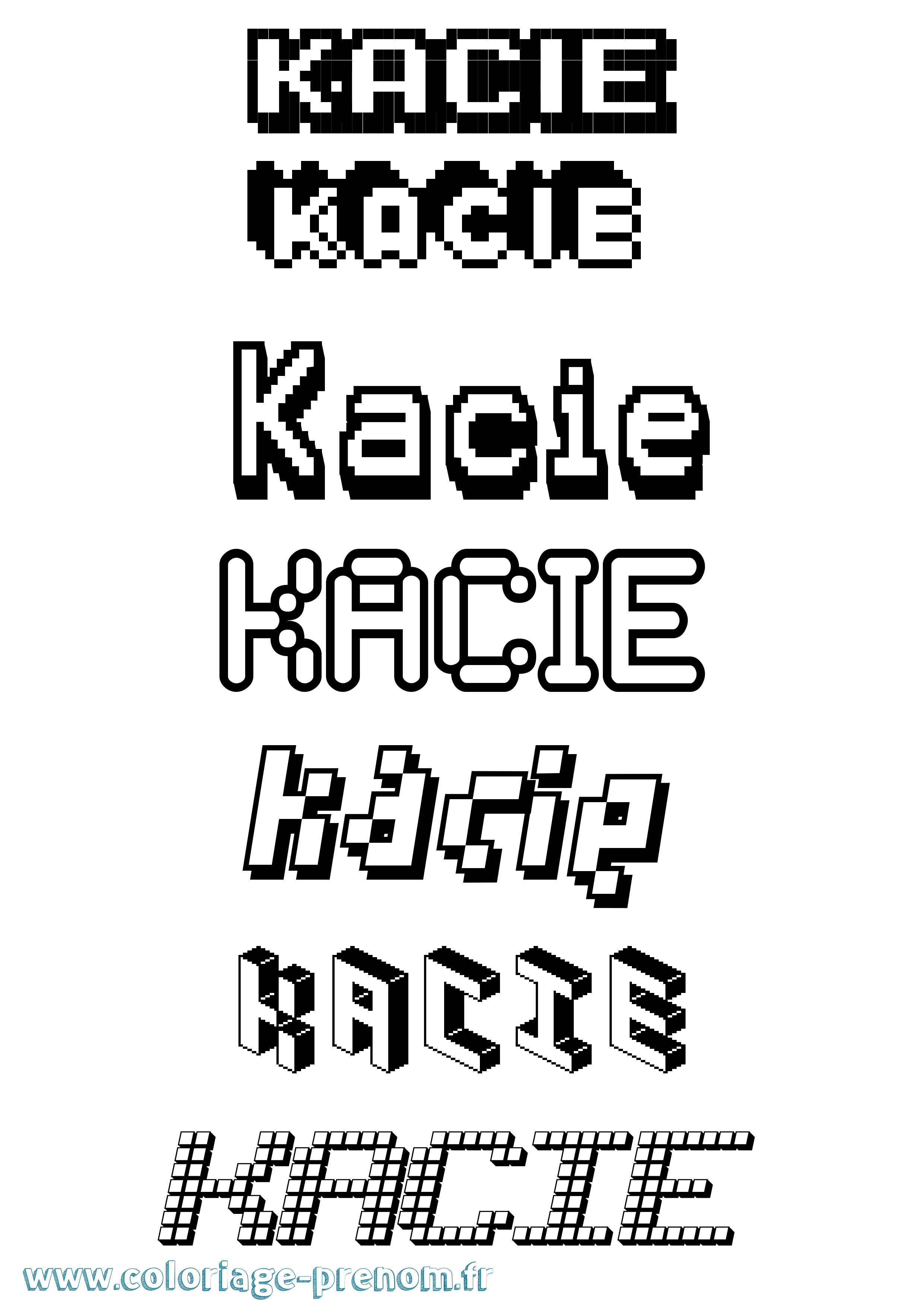 Coloriage Kacie Pixel Coloriage prénom Kacie Pixel