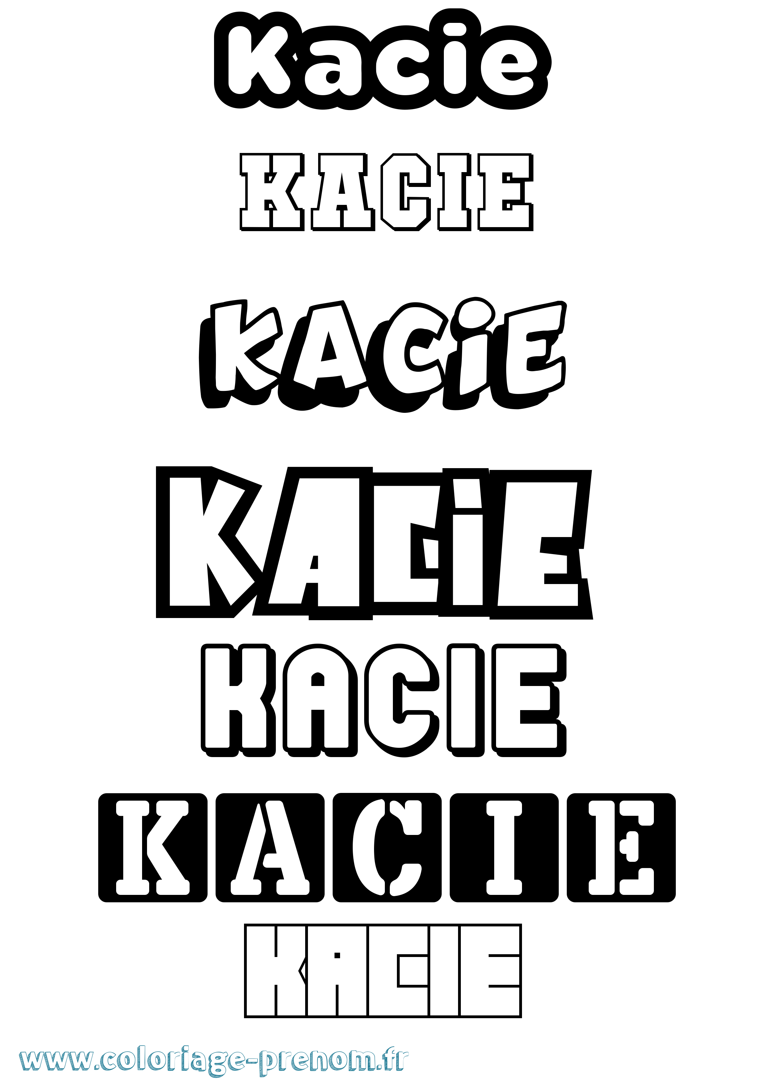 Coloriage Kacie Simple Coloriage prénom Kacie Simple