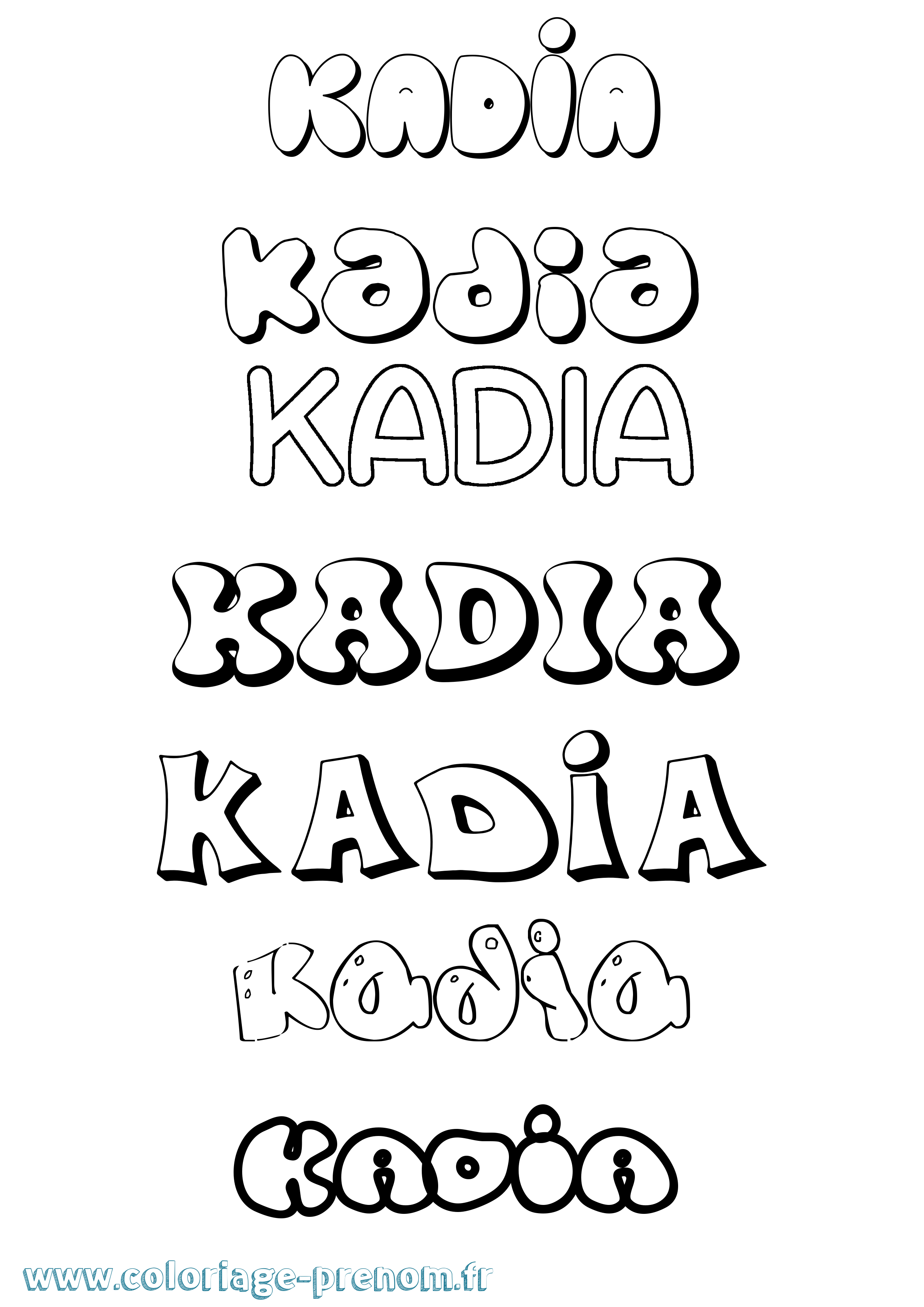 Coloriage Kadia Bubble Coloriage prénom Kadia Bubble