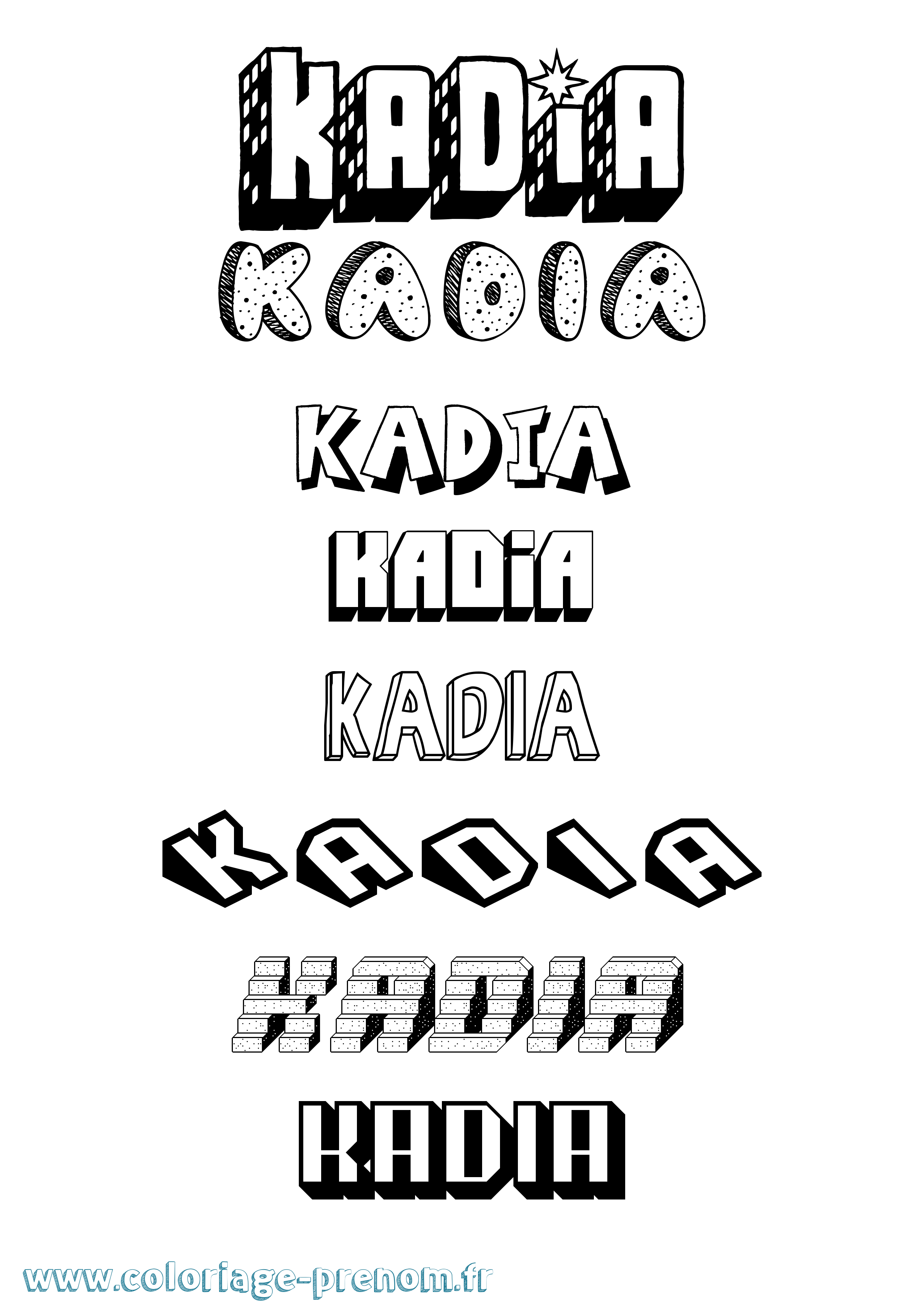 Coloriage Kadia Effet 3D Coloriage prénom Kadia Effet 3D