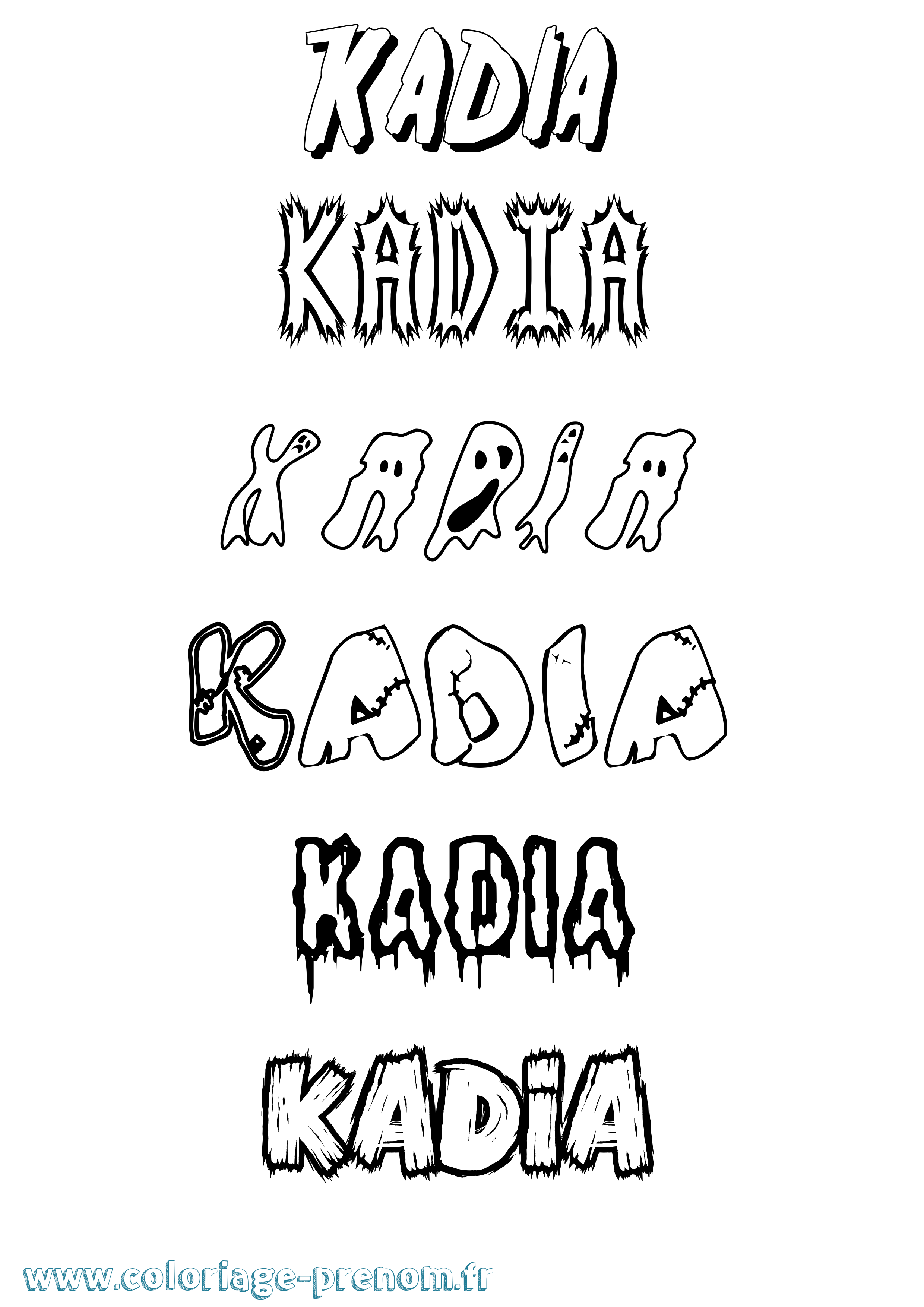 Coloriage Kadia Frisson Coloriage prénom Kadia Frisson