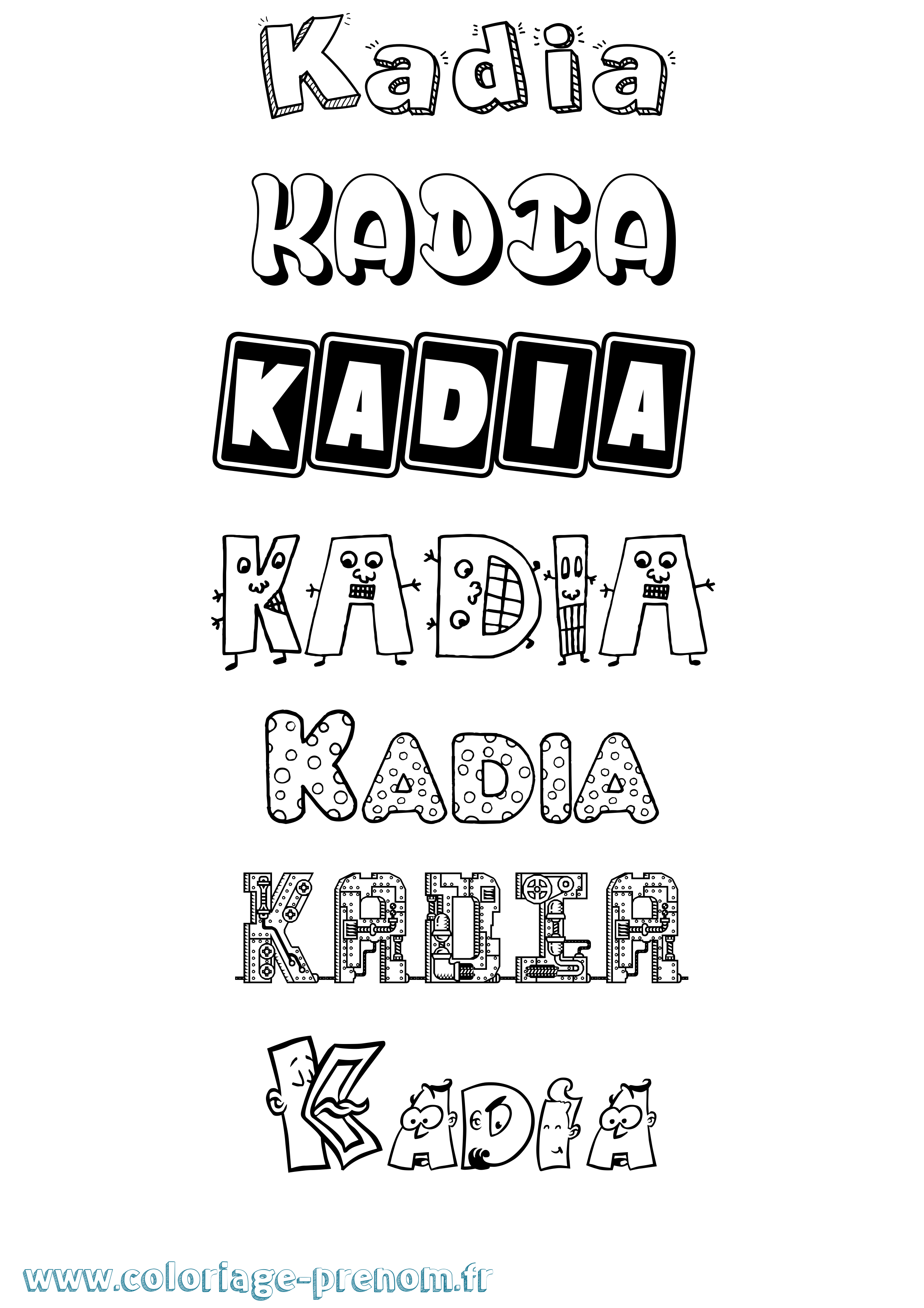 Coloriage Kadia Fun Coloriage prénom Kadia Fun