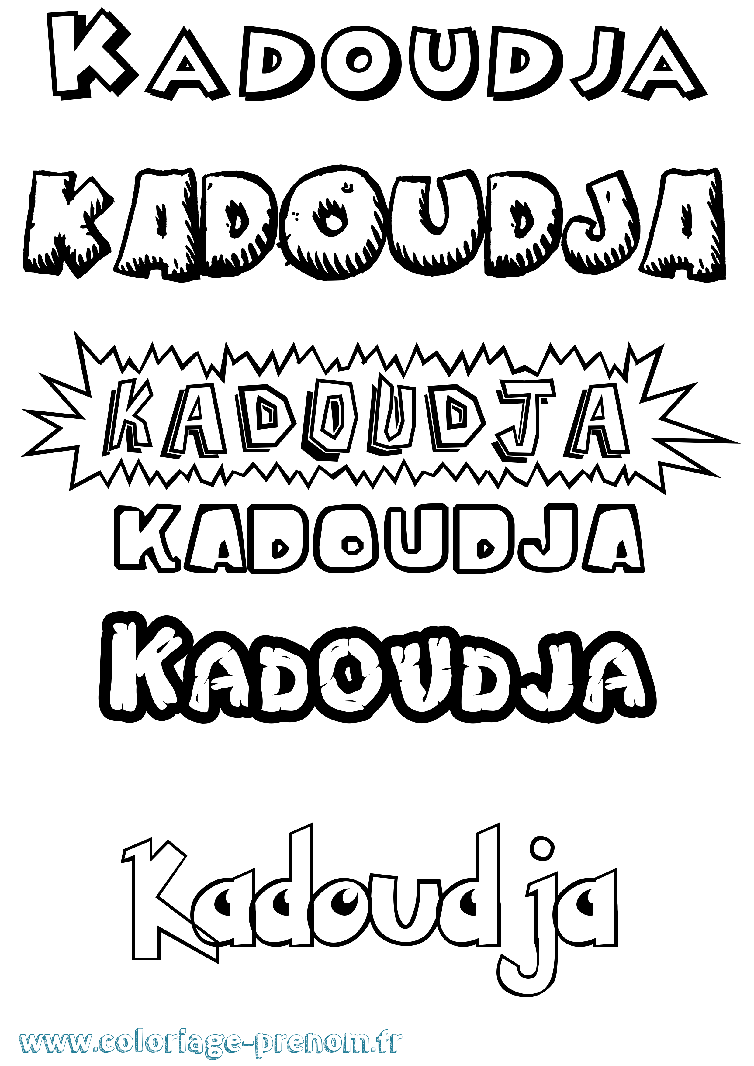 Coloriage Kadoudja Dessin Animé Coloriage prénom Kadoudja Dessin Animé