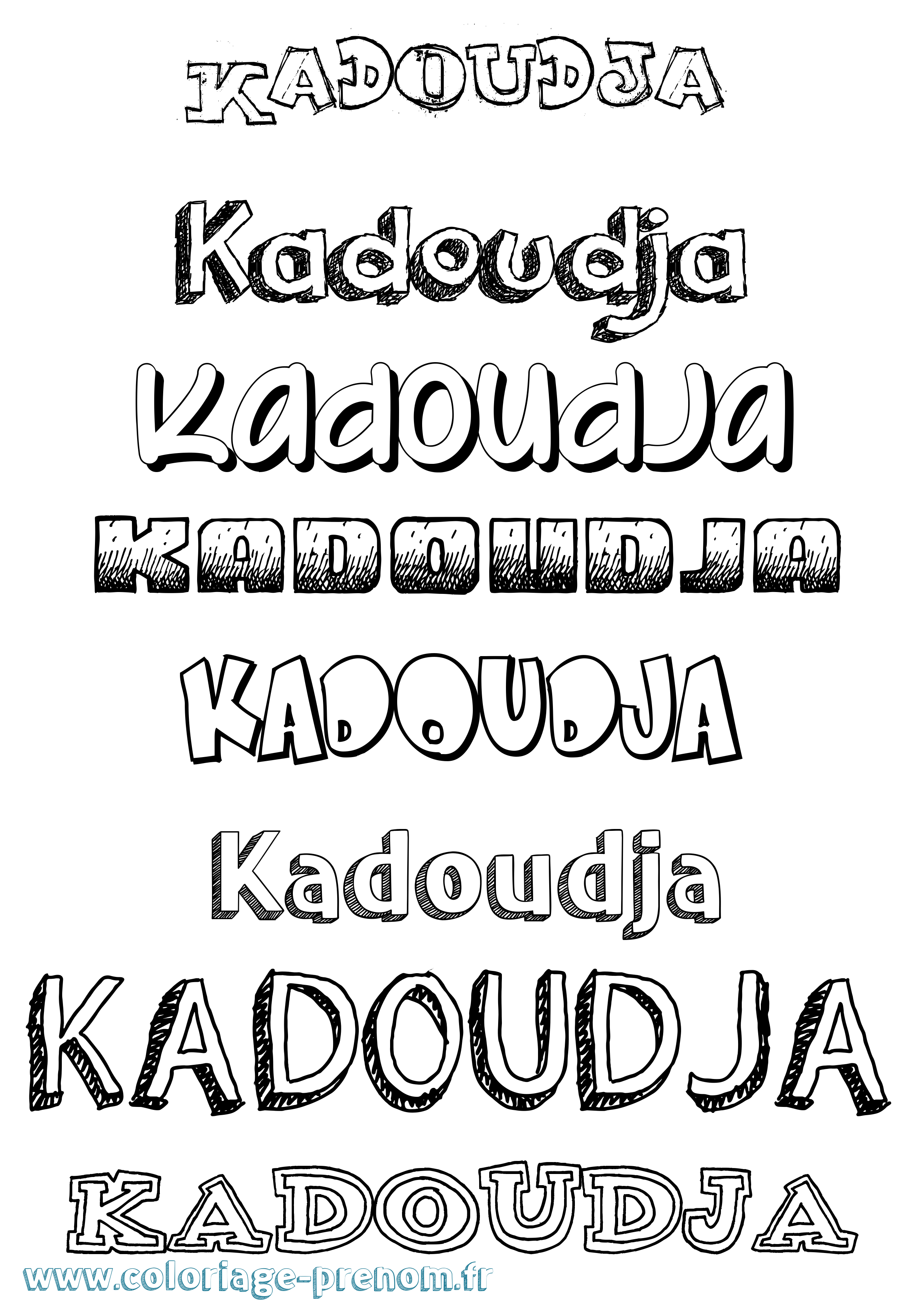 Coloriage Kadoudja Dessiné Coloriage prénom Kadoudja Dessiné