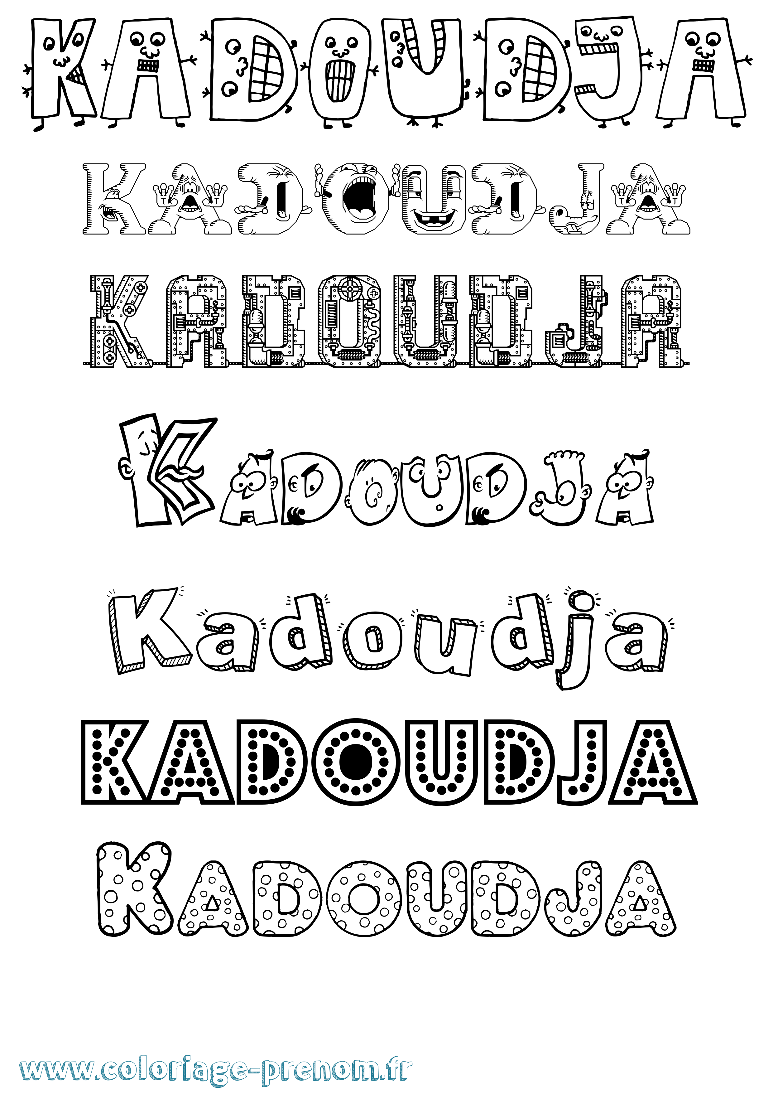 Coloriage Kadoudja Fun Coloriage prénom Kadoudja Fun